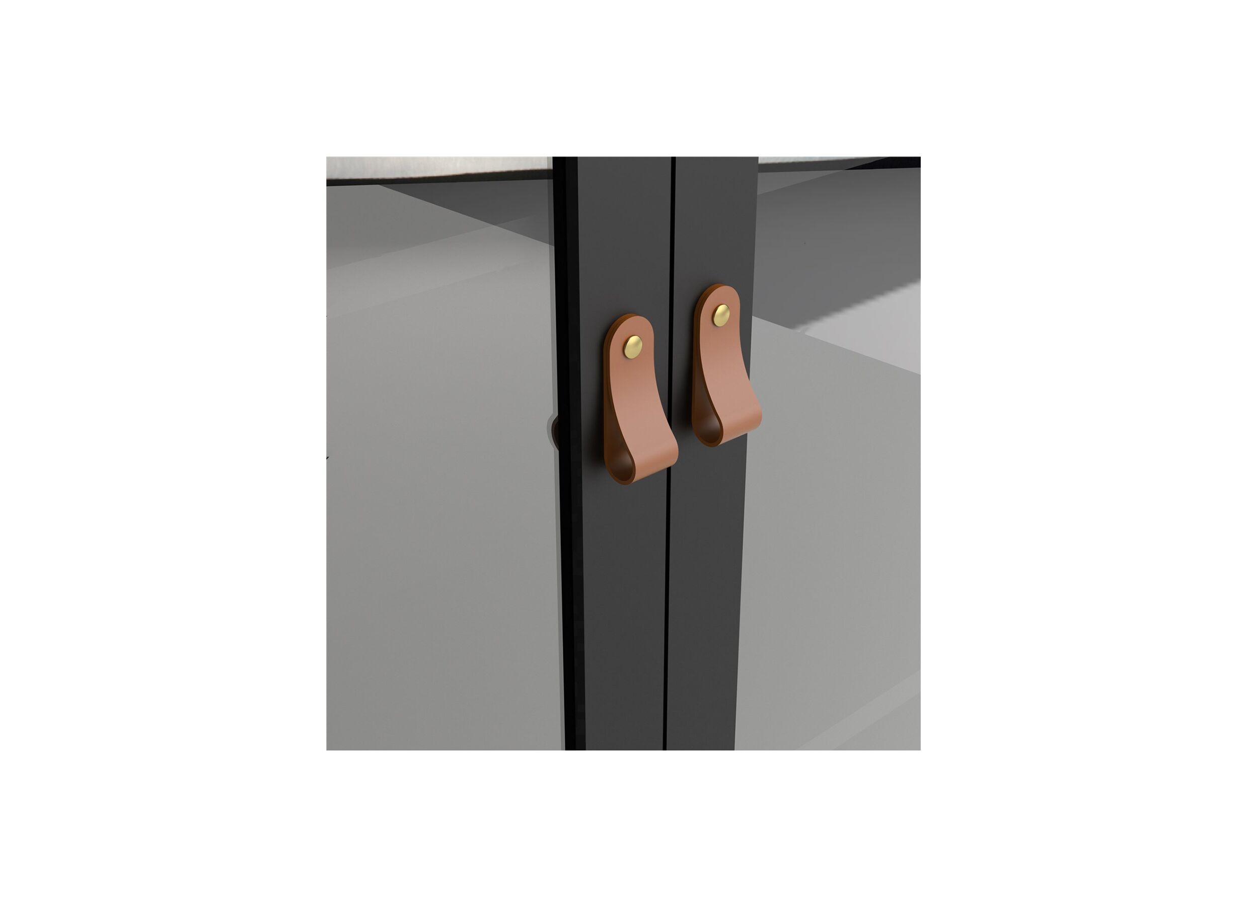 Vitrinekast Madrid 78cm - decor - zwart mat