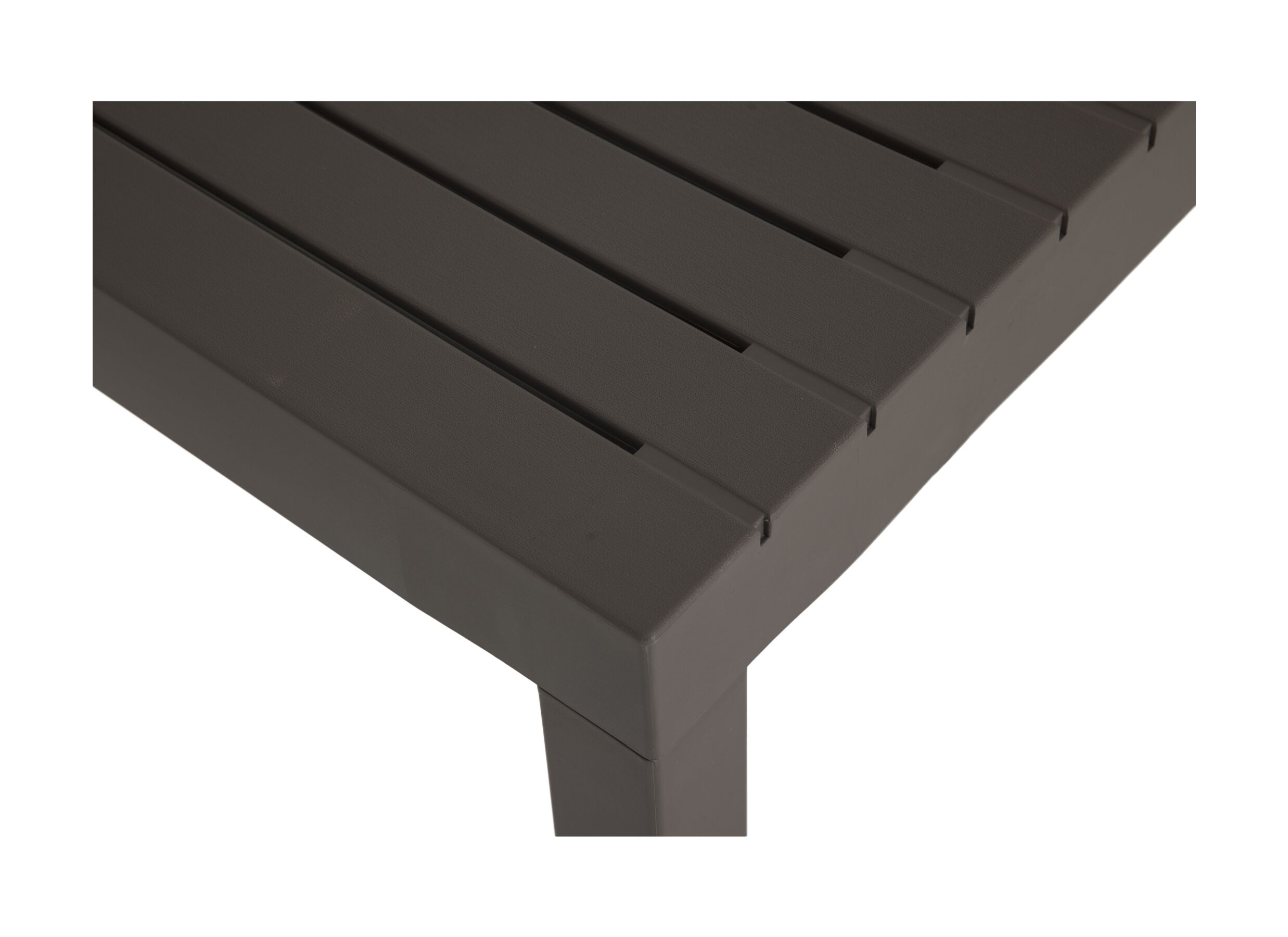 Detail - Table de jardin Hana 72,5x72,5cm - matière synthétique & métal - taupe