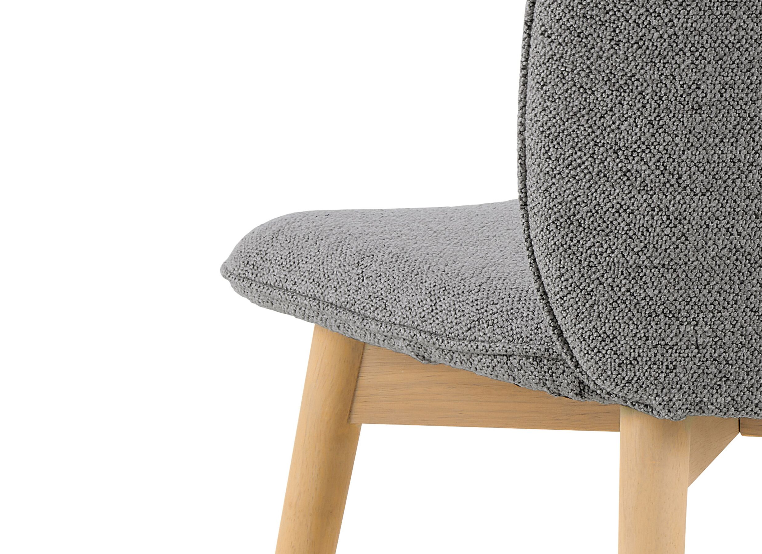 Detailfoto - Stoel 47x49,5x89cm - stof - grijs/white old oak