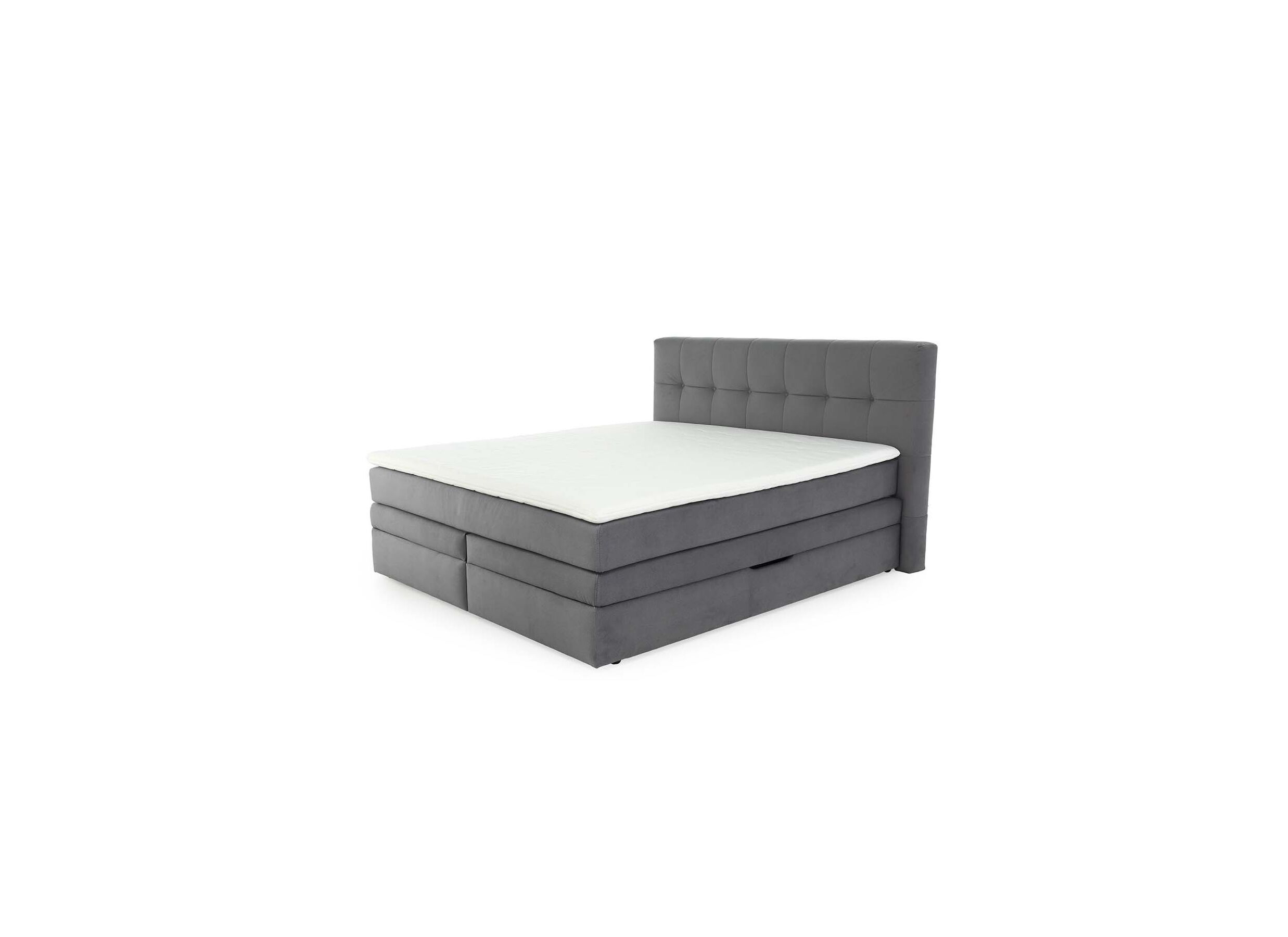 Boxspring Amy 180x200cm - stof - grijs met opbergruimte - Boxspring Amy 180x200cm - tissu - gris avec rangement