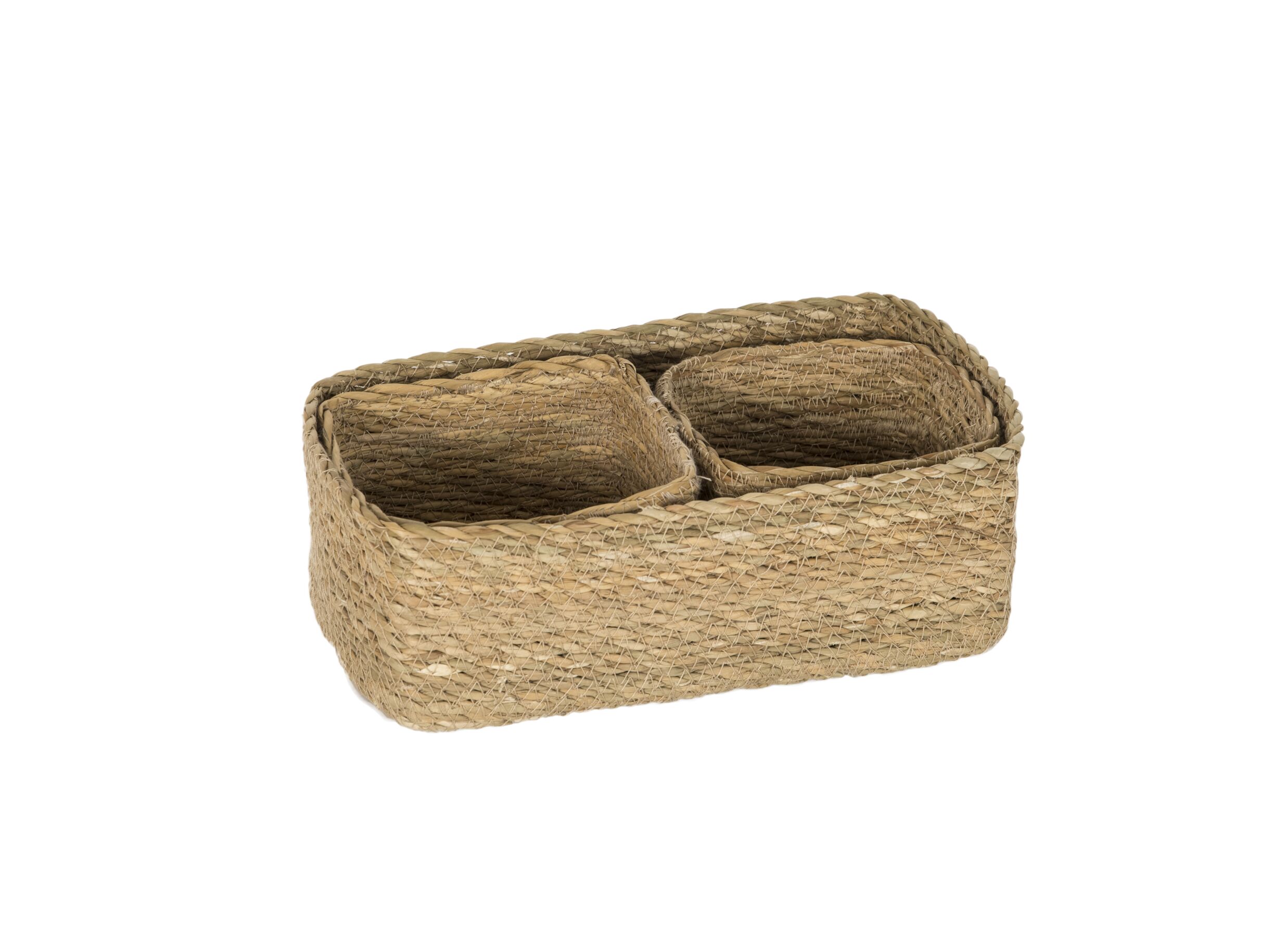 Overzichtsfoto - Opbergmand Oki set van 3 - zeegras - naturel