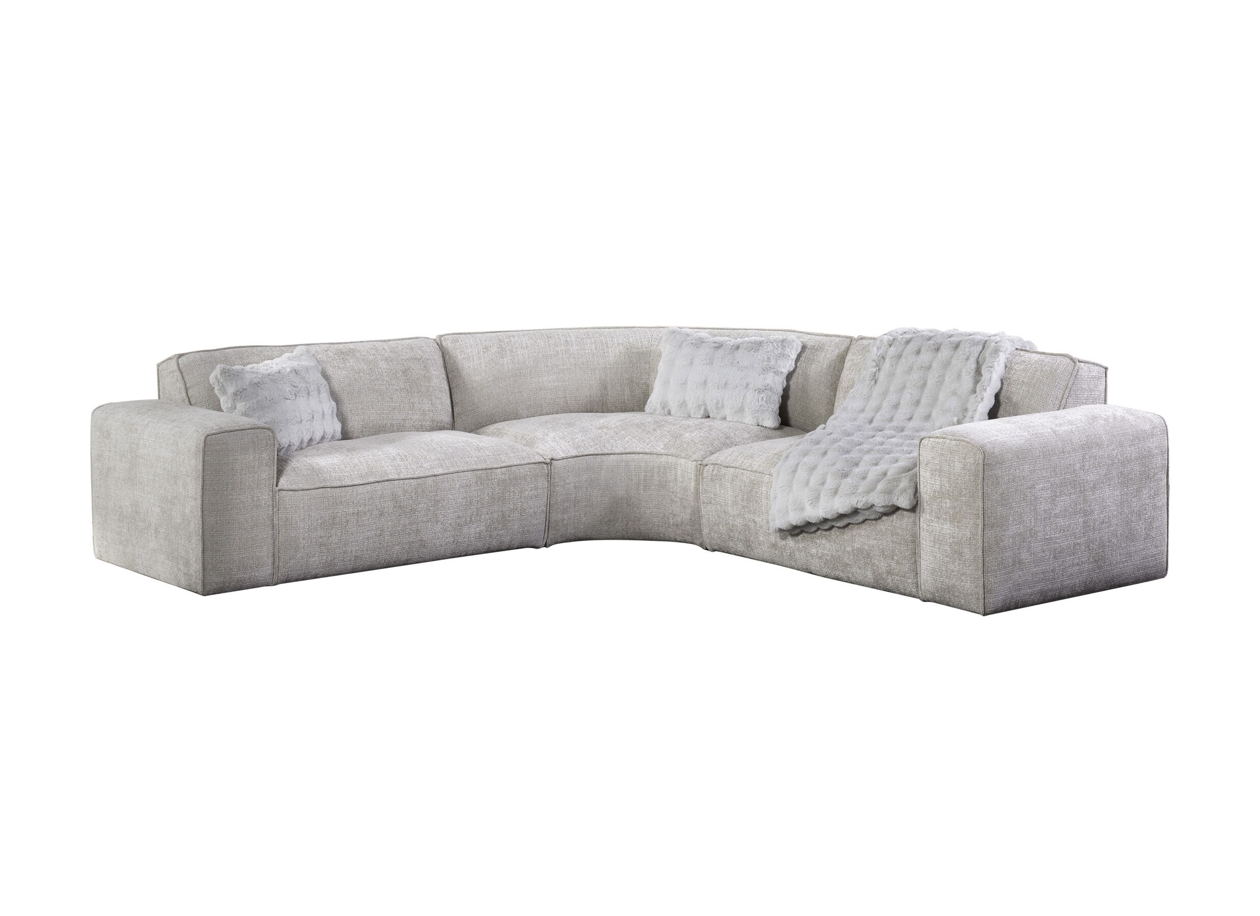 Plus Important - Canapé d'angle Santiago 295x295cm - tissu - grège