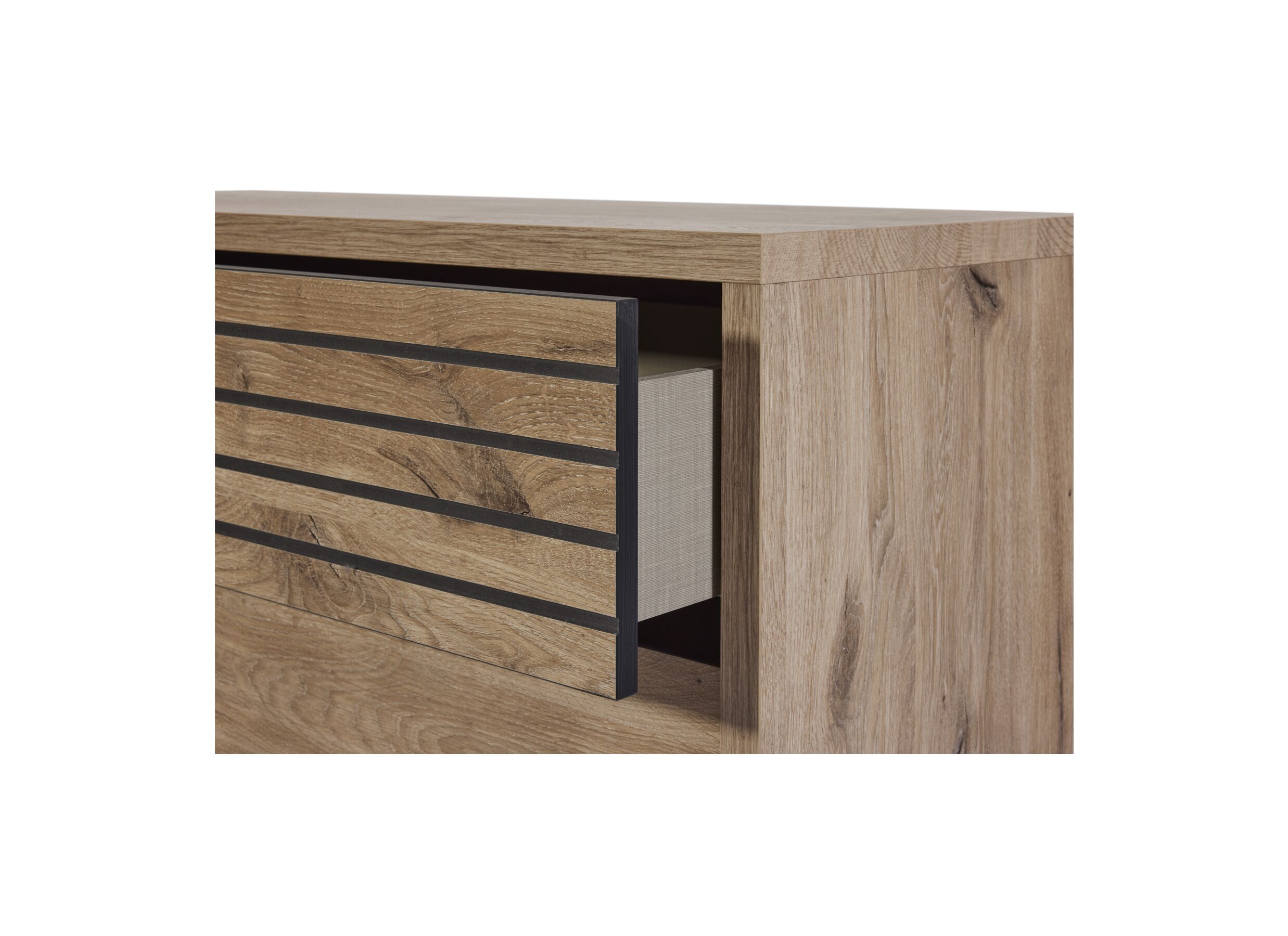 Detail - Commode Tanya 111x48x81cm - décor - canyon oak/elegant black