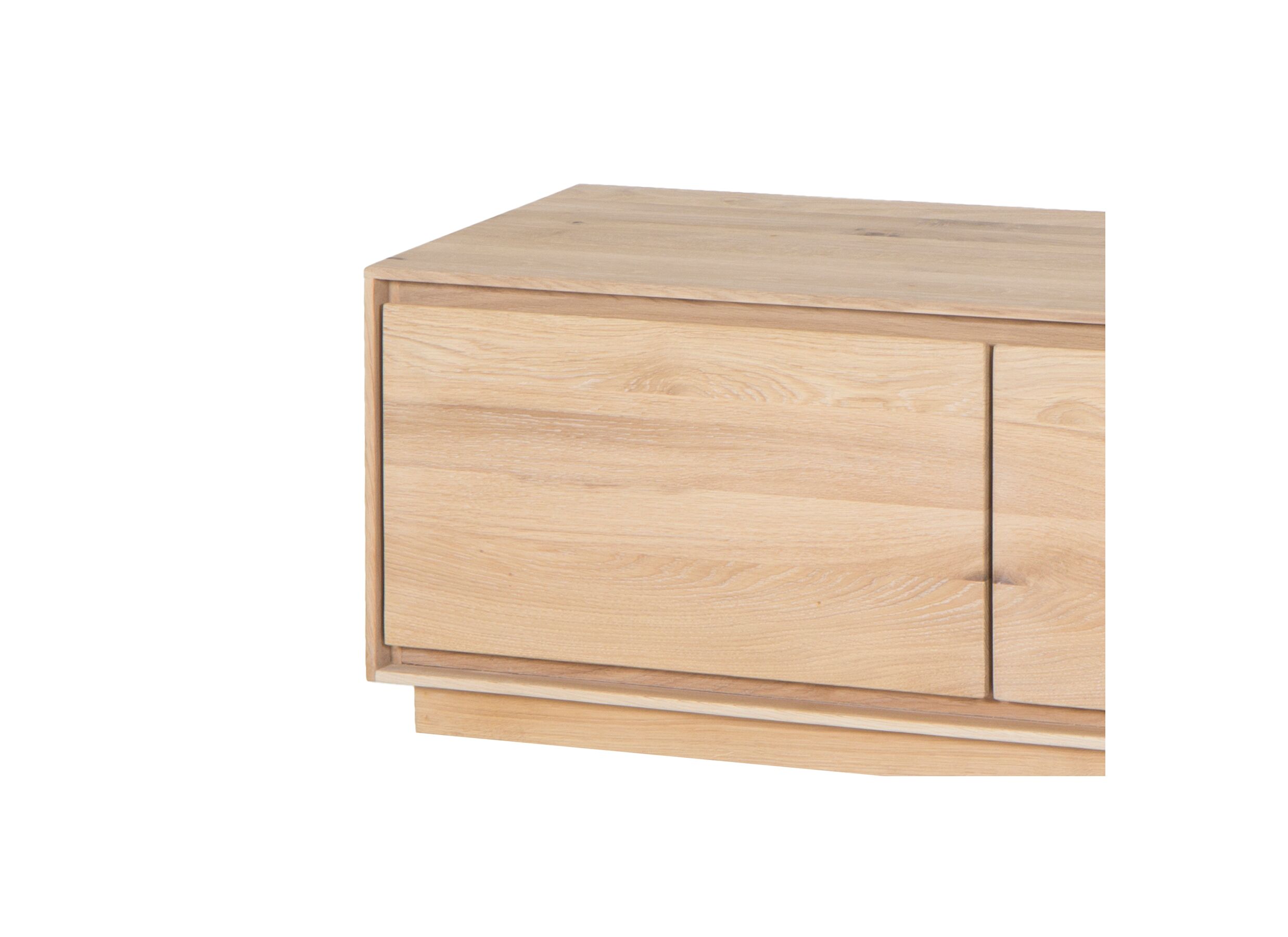 Meuble TV Caviar 111cm - chêne massif & décor - naturel
