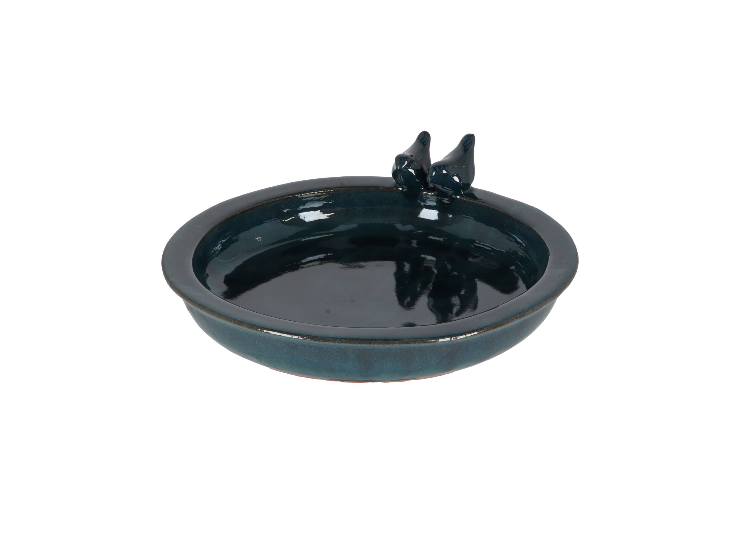 Vogelbad L 37x9 - Bain d'oiseaux L 37x9,7cm - céramique - trendy petrol
