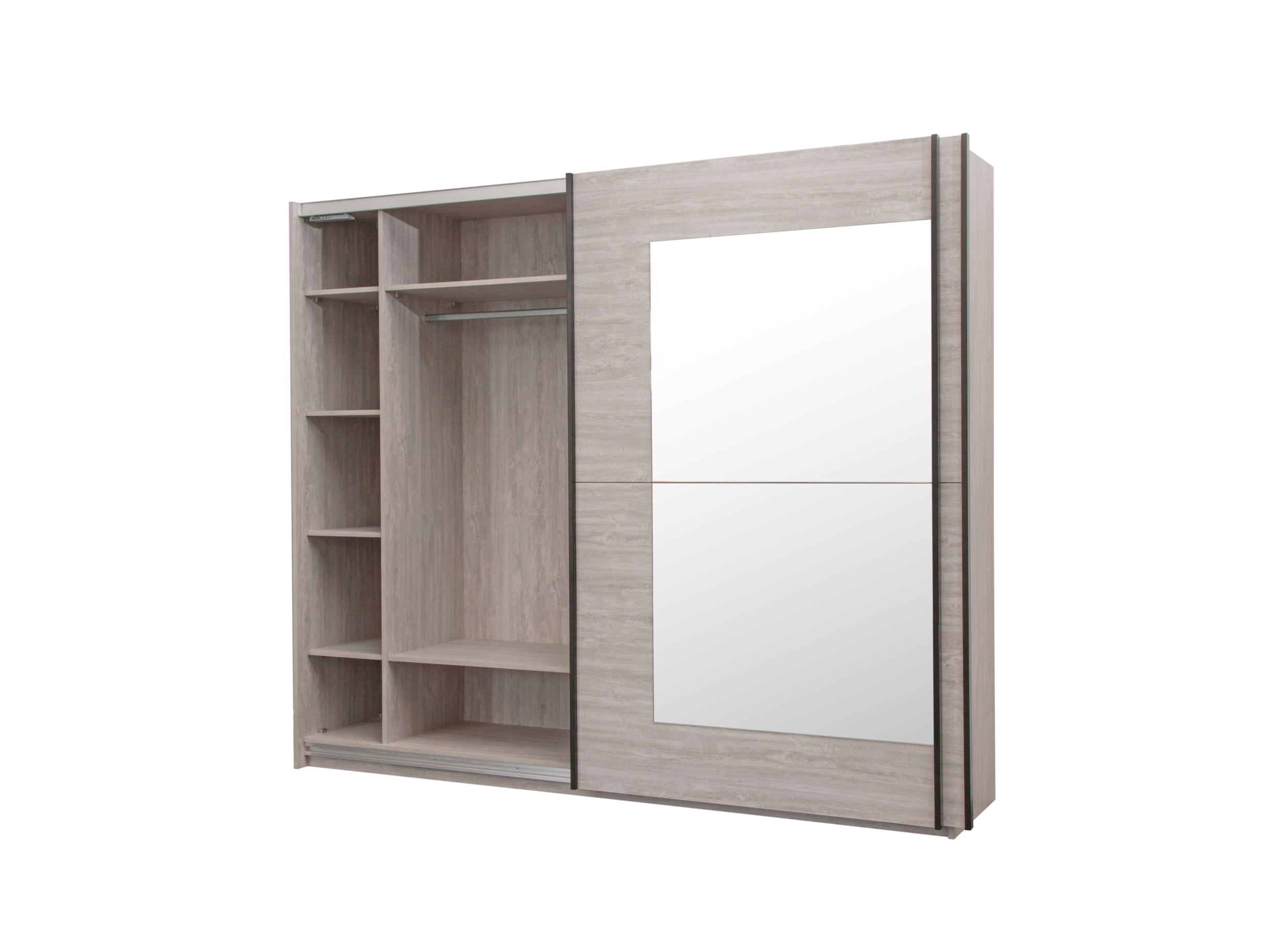 Armoire à portes coulissantes 250cm - décor - gris