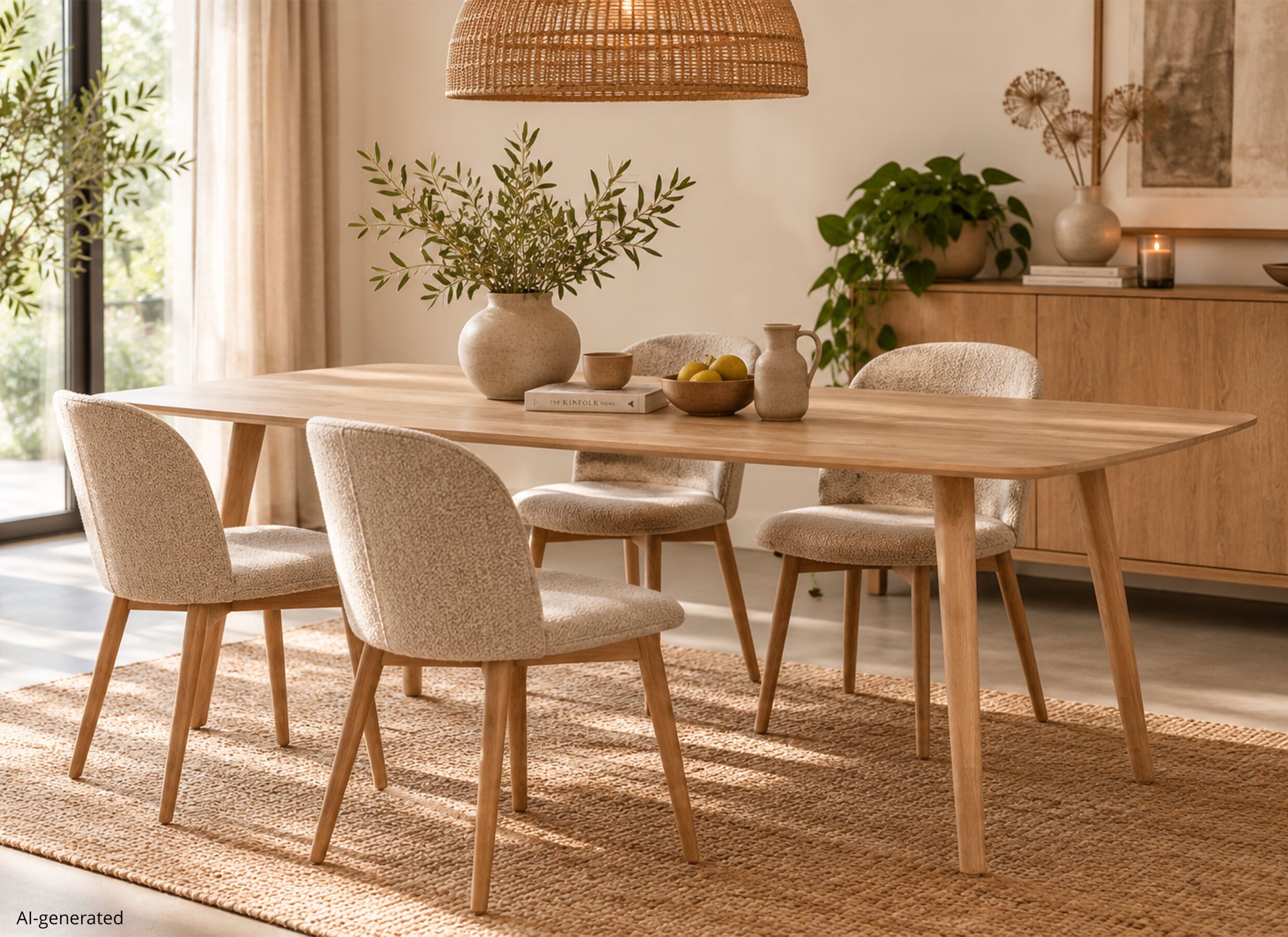 AI Generated - Tafel Rosetta 220x100cm - eik massief - naturel