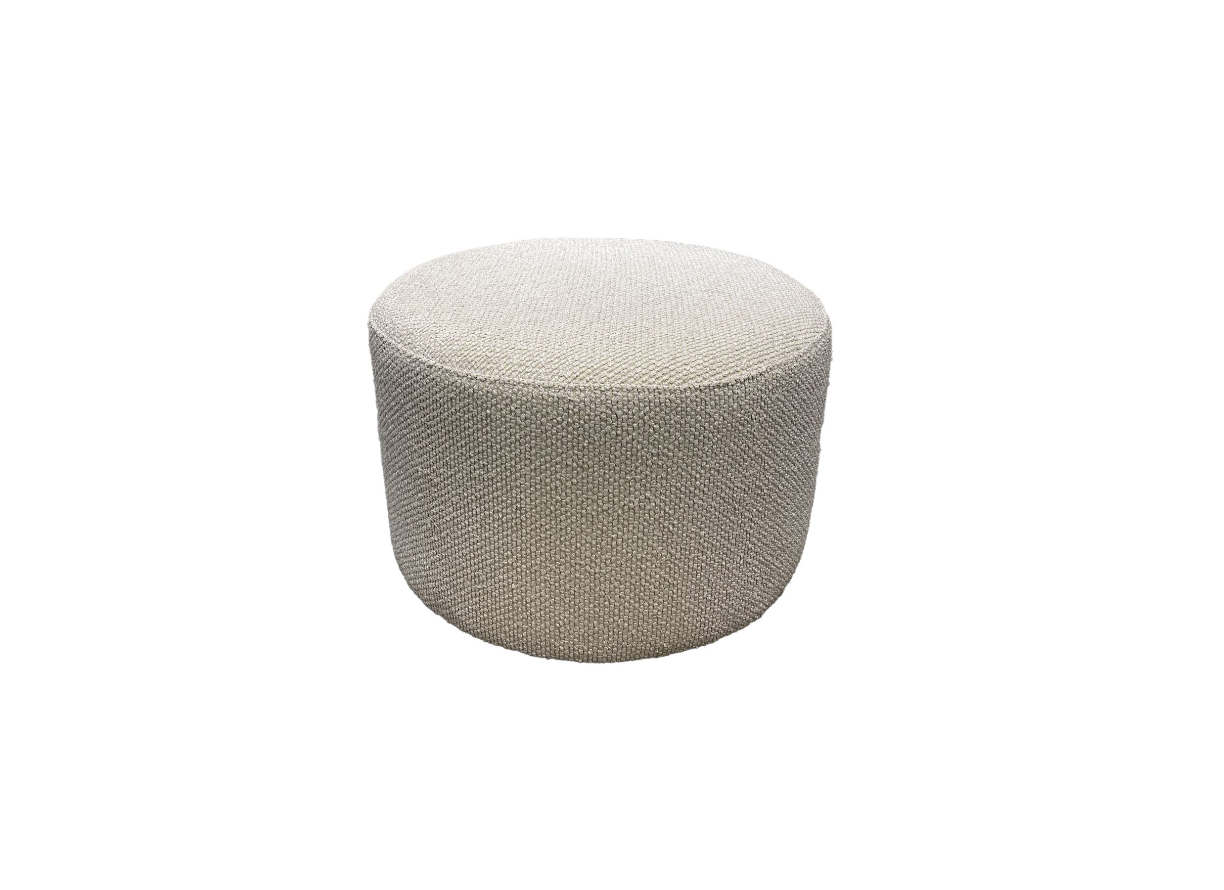 Pouf Sapan Ø49cm tissu blanc - Pouf Sapan Ø49cm tissu blanc
