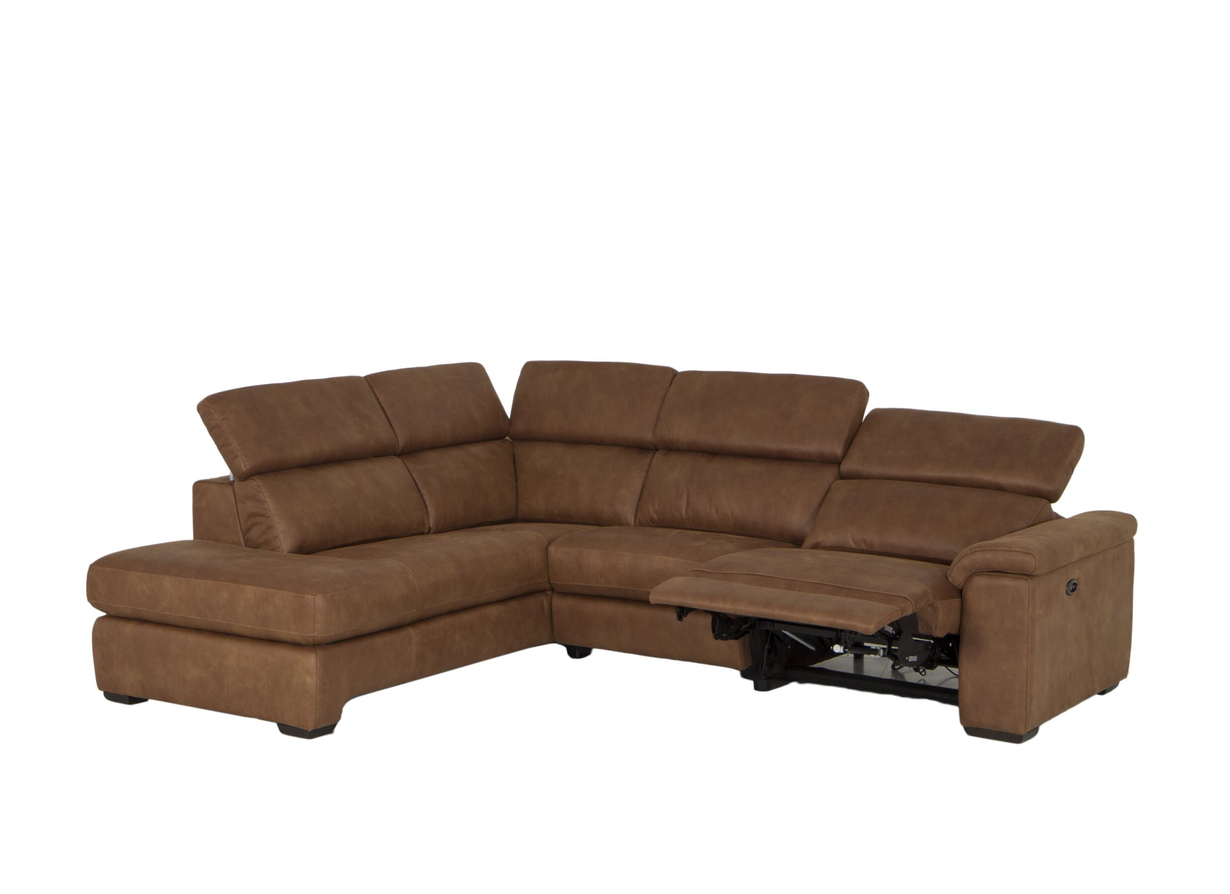 Hoeksalon Fall 271x213cm - stof - cognac met relax