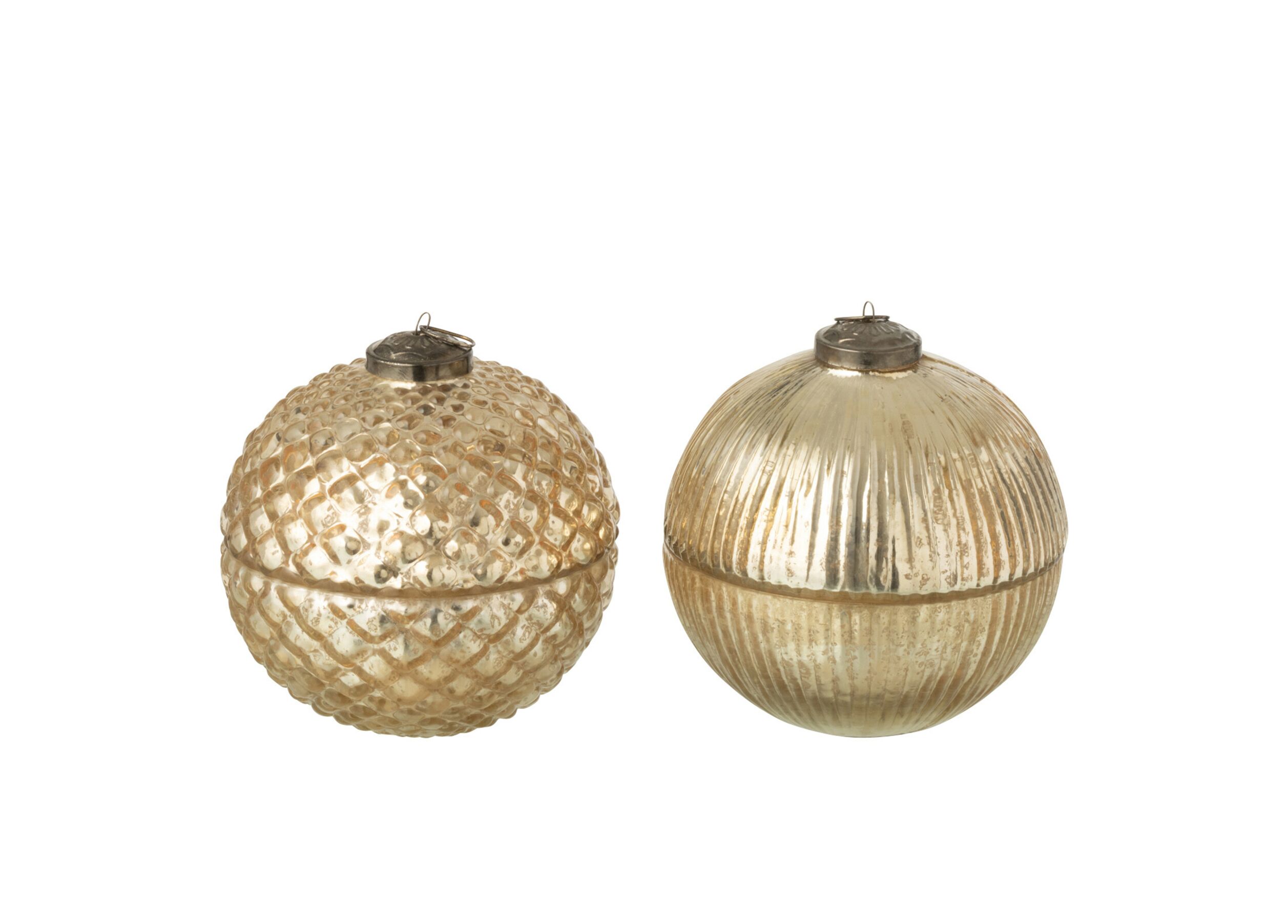 Geurkaars Kerstbal H13cm - glas - goud - Geurkaars Kerstbal H13cm - glas - goud