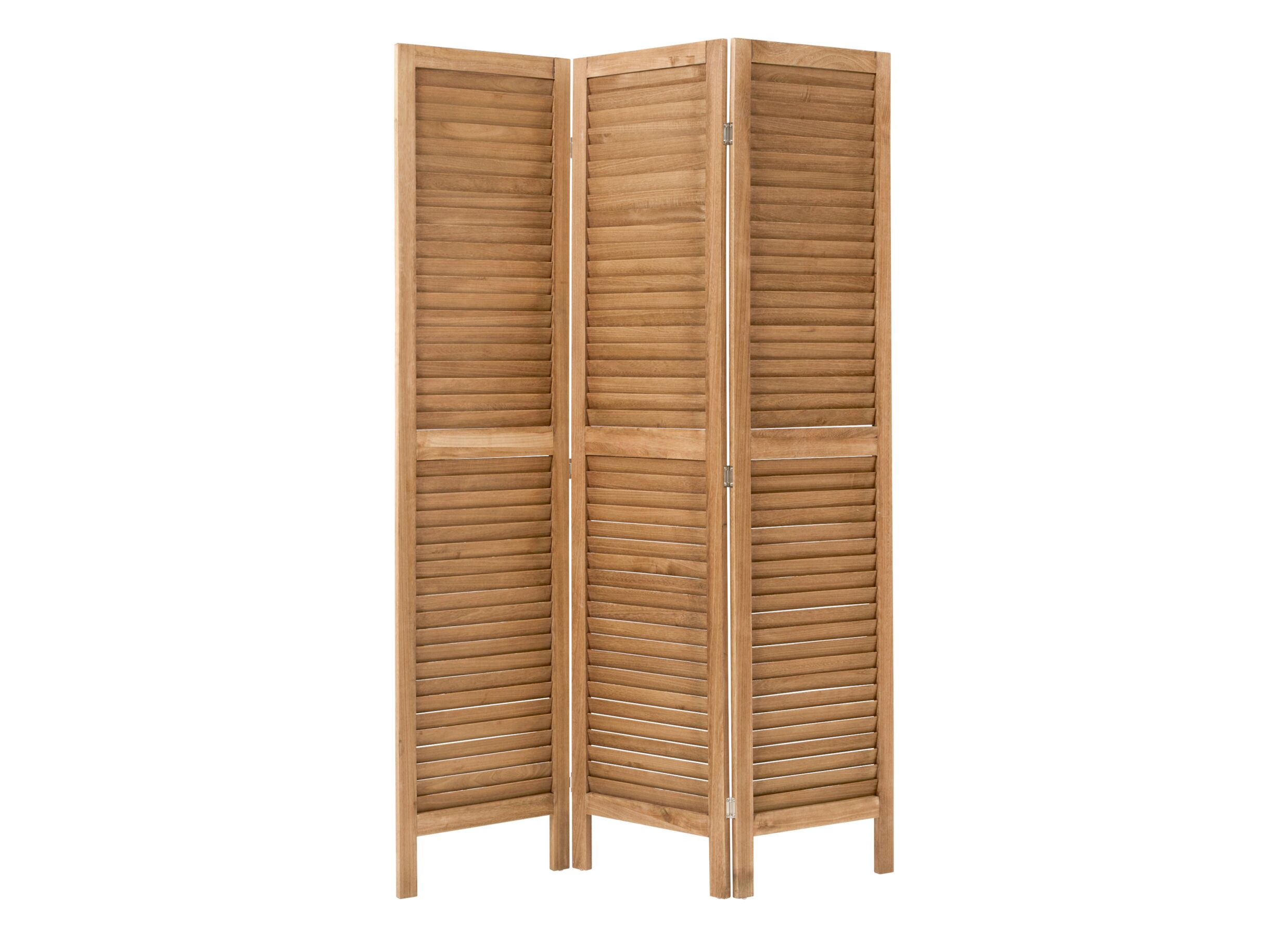 Plus Important - Paravent Camila 120xH170cm - bois de paulownia - brun