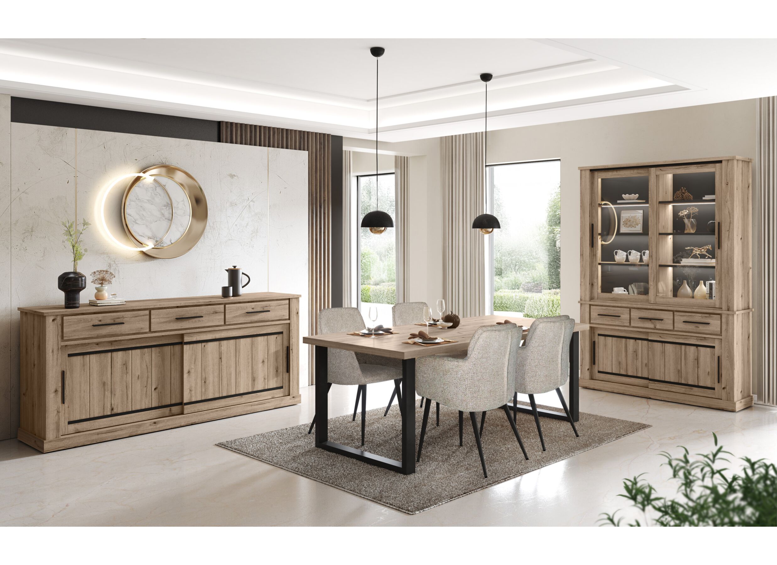 Sfeerfoto - Tafel Kurt 180x98cm - decor - copper oak