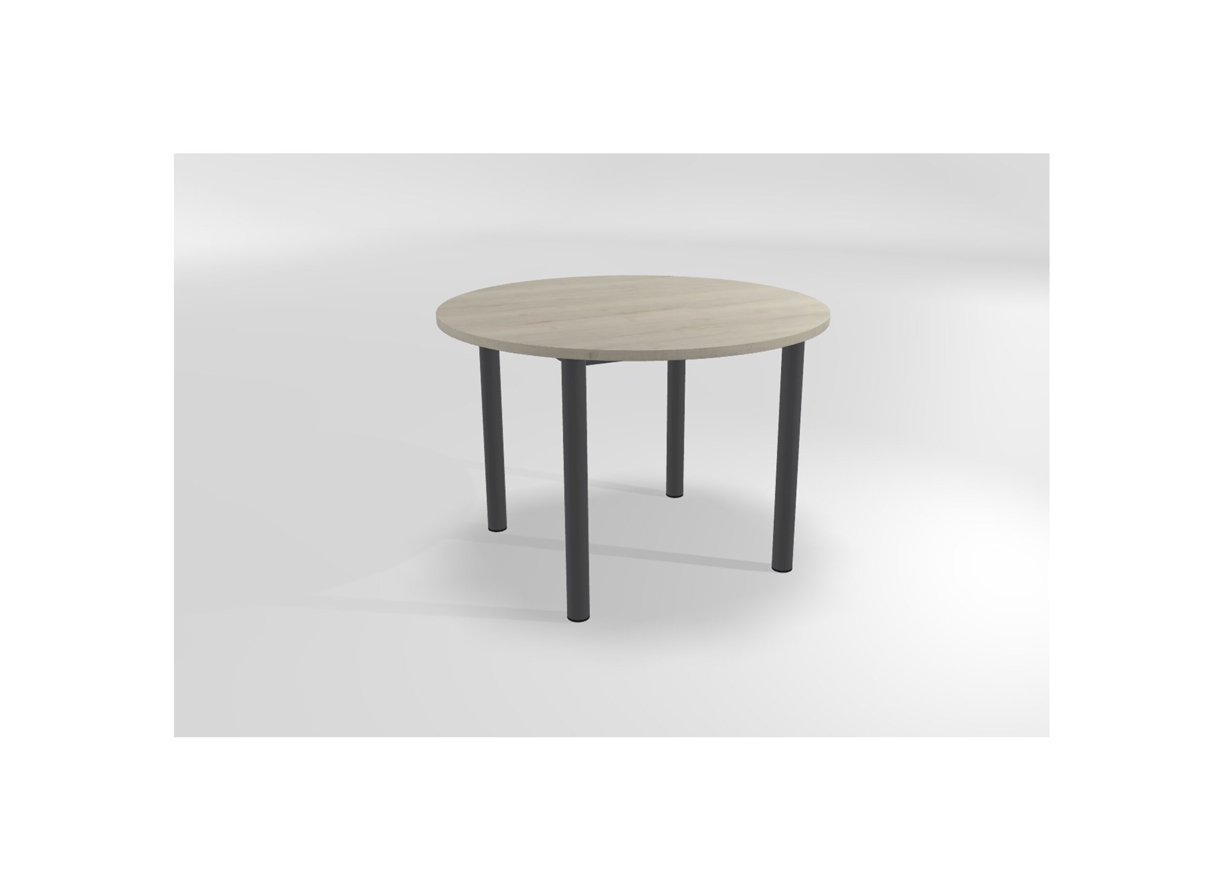 Aperçu - Table ronde Lustra Ø110cm - HPL - chêne Halifax