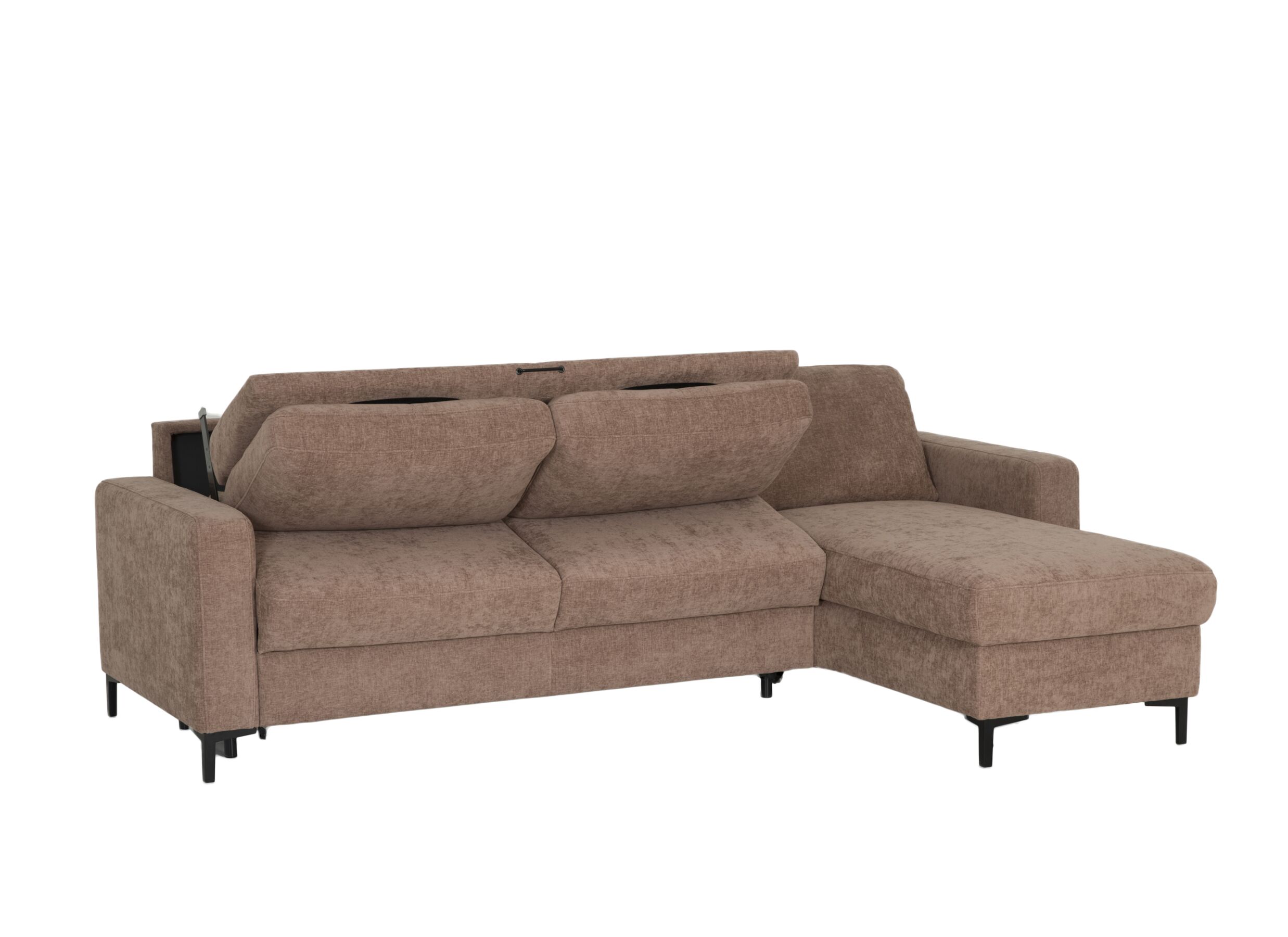 Overzichtsfoto - Hoeksalon Alea 272x178cm - stof - siena met bedfunctie