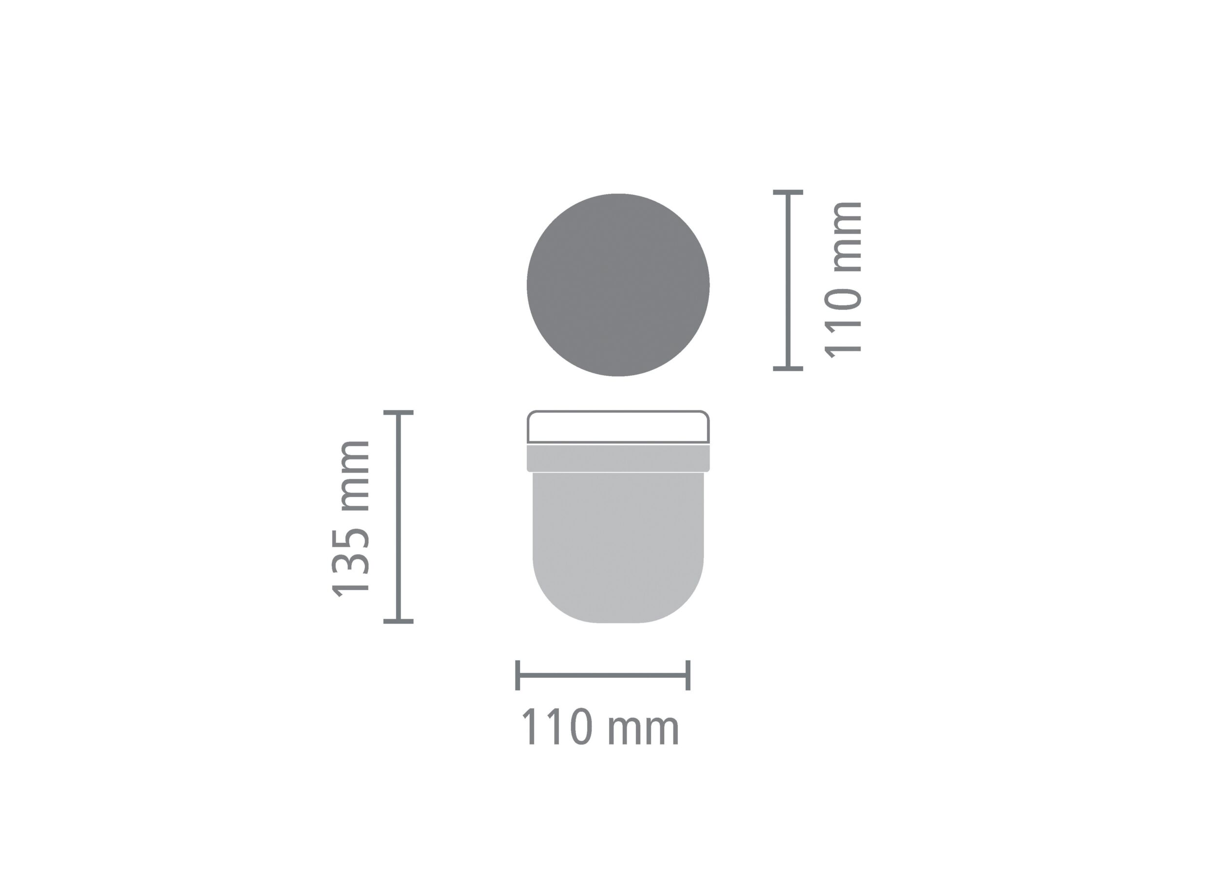 Dimensions - Boîte à yaourt Make&Take 0,5L - acier - light grey