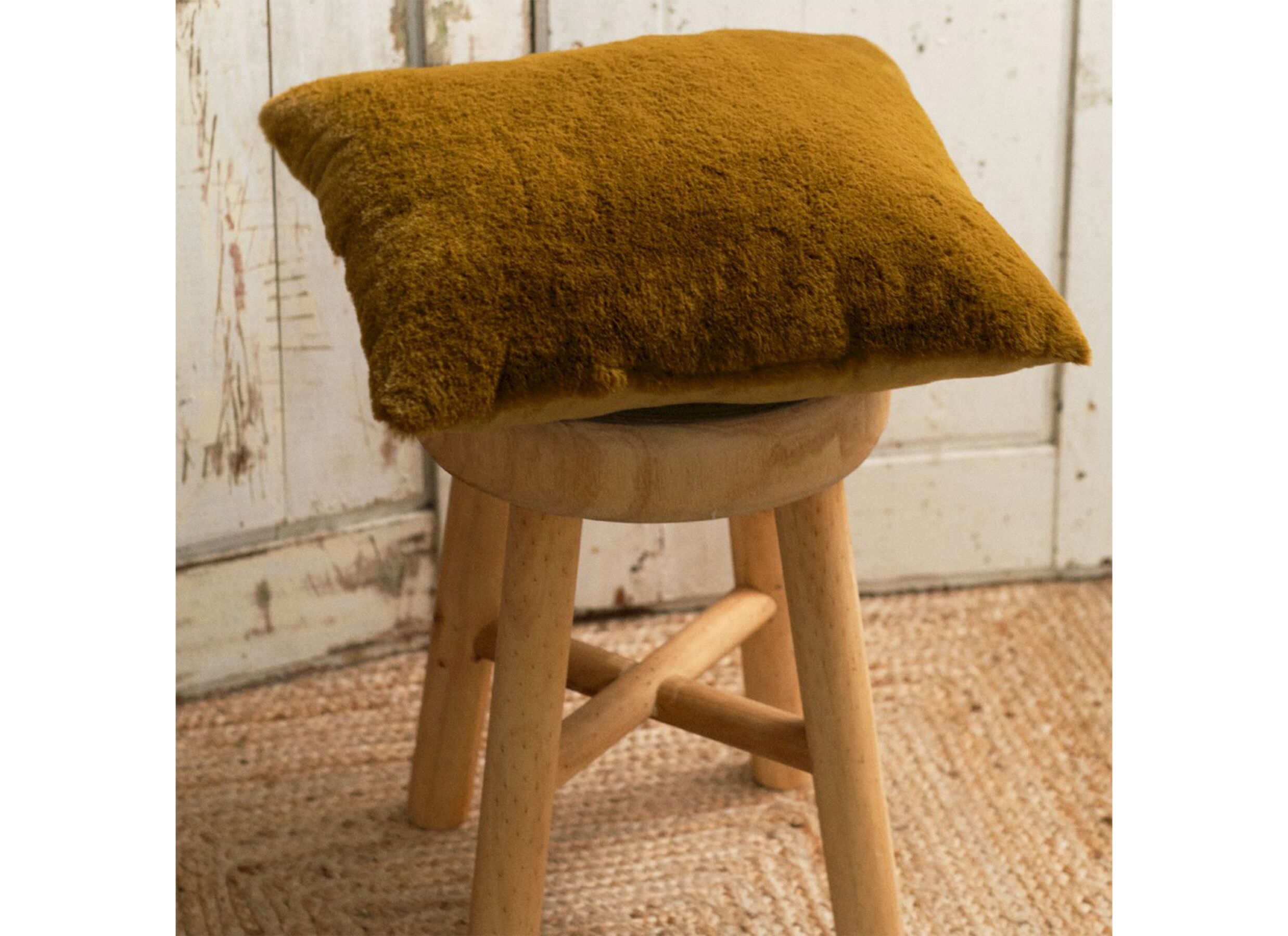 Foto ambiance - Coussin Indies Vibe 45x45cm - fausse fourrure - bronze