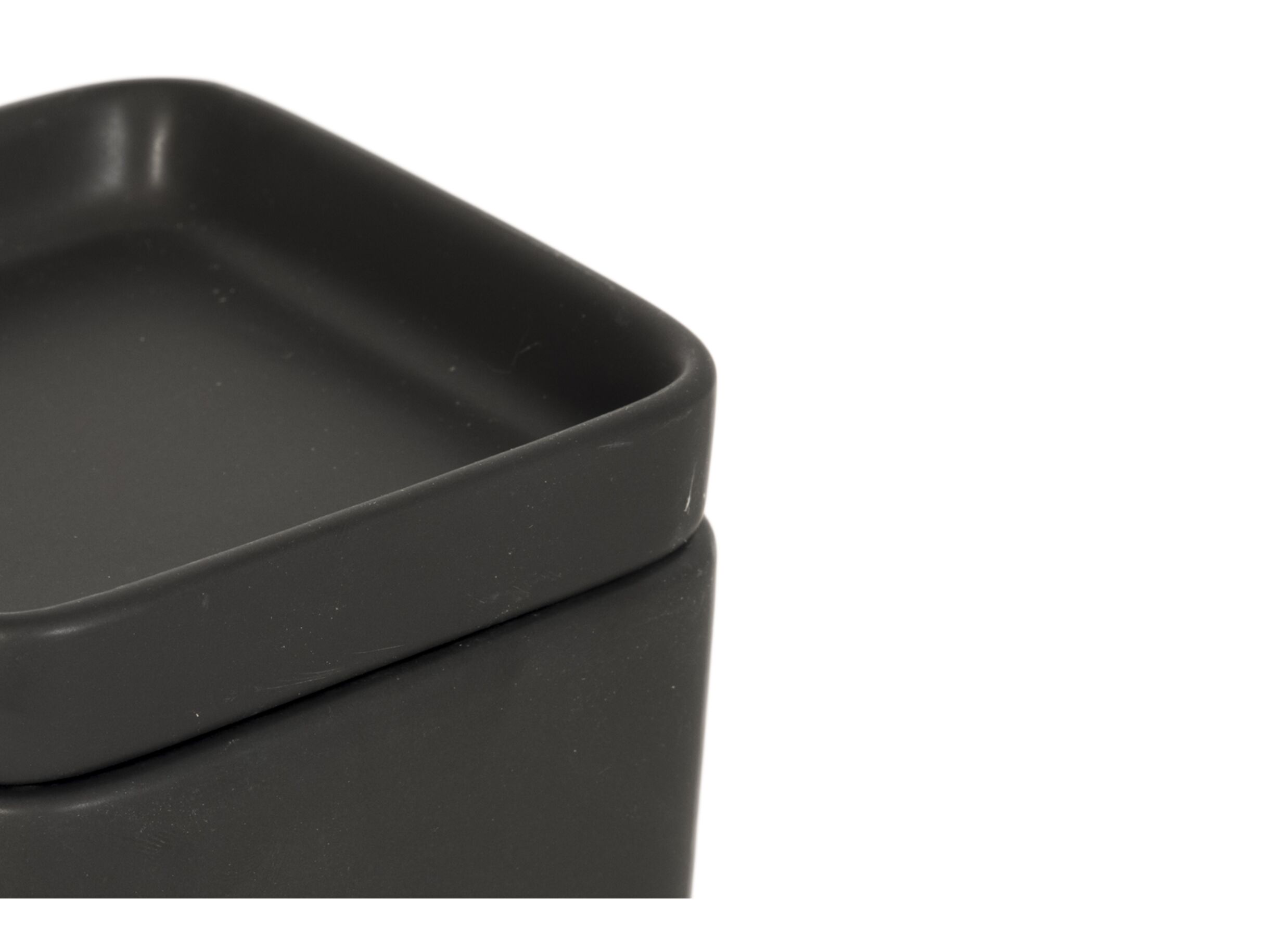 Detail - Boite de conservation Square Cup 10x10x5,5cm - céramique - noir mat