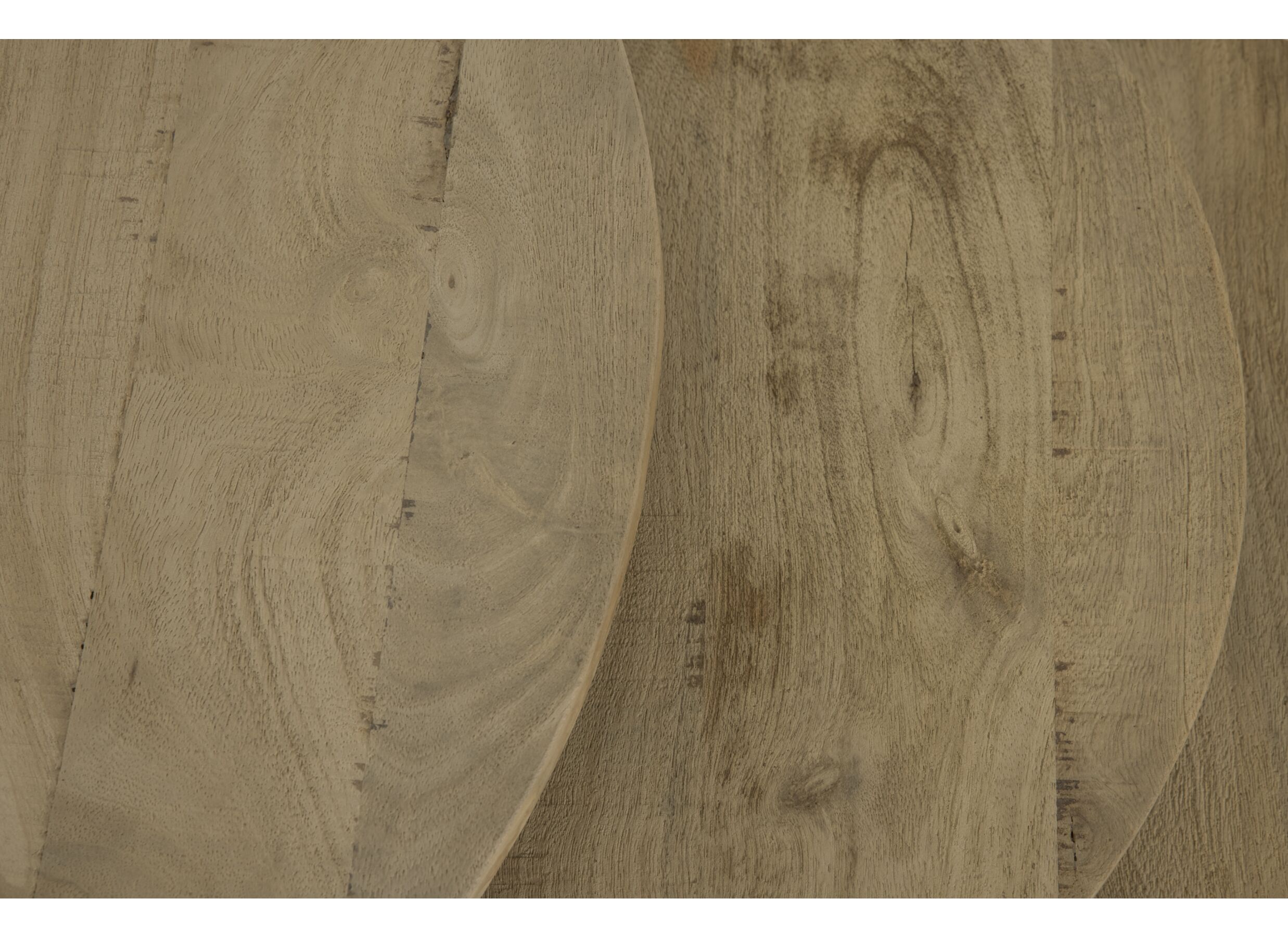 Detailfoto - Bijzettafel Celete Ø70cm - mango massief - sandblast set van 3