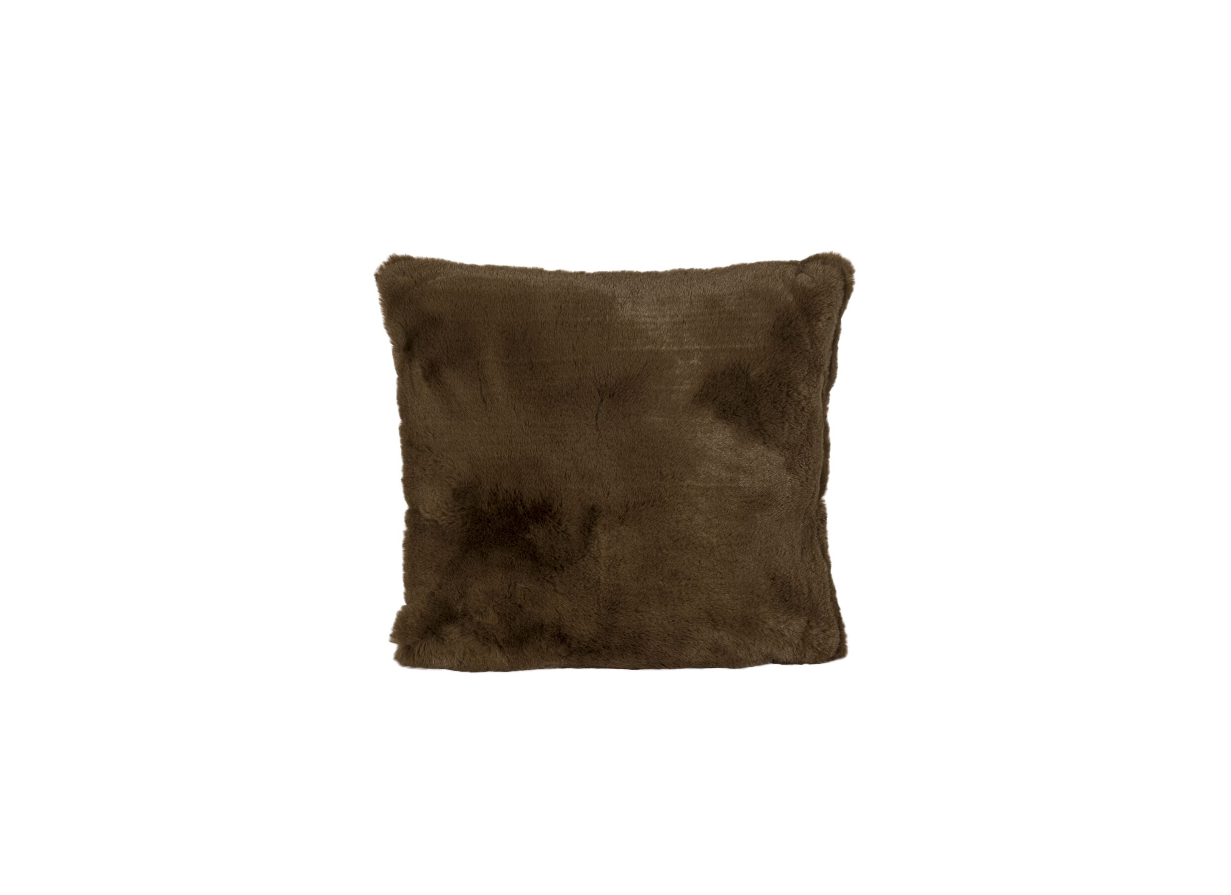 Kussen Duffie 60x60cm - imitatie konijnenvacht - bruin - Coussin Duffie 60x60cm -imitation fourrure de lapin - brun