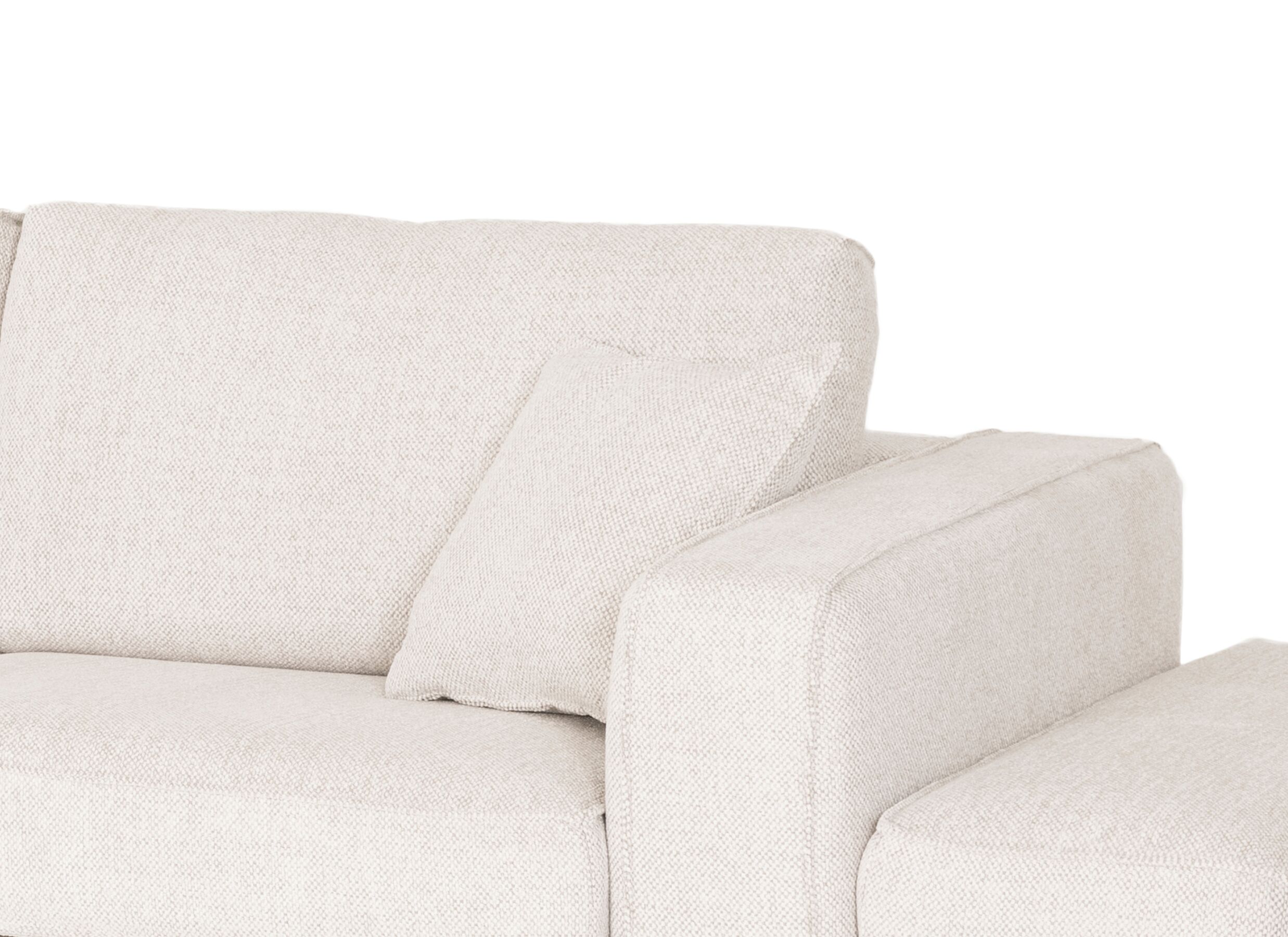 Detailfoto - Hoeksalon Helio 393x197cm - stof - lichtbeige