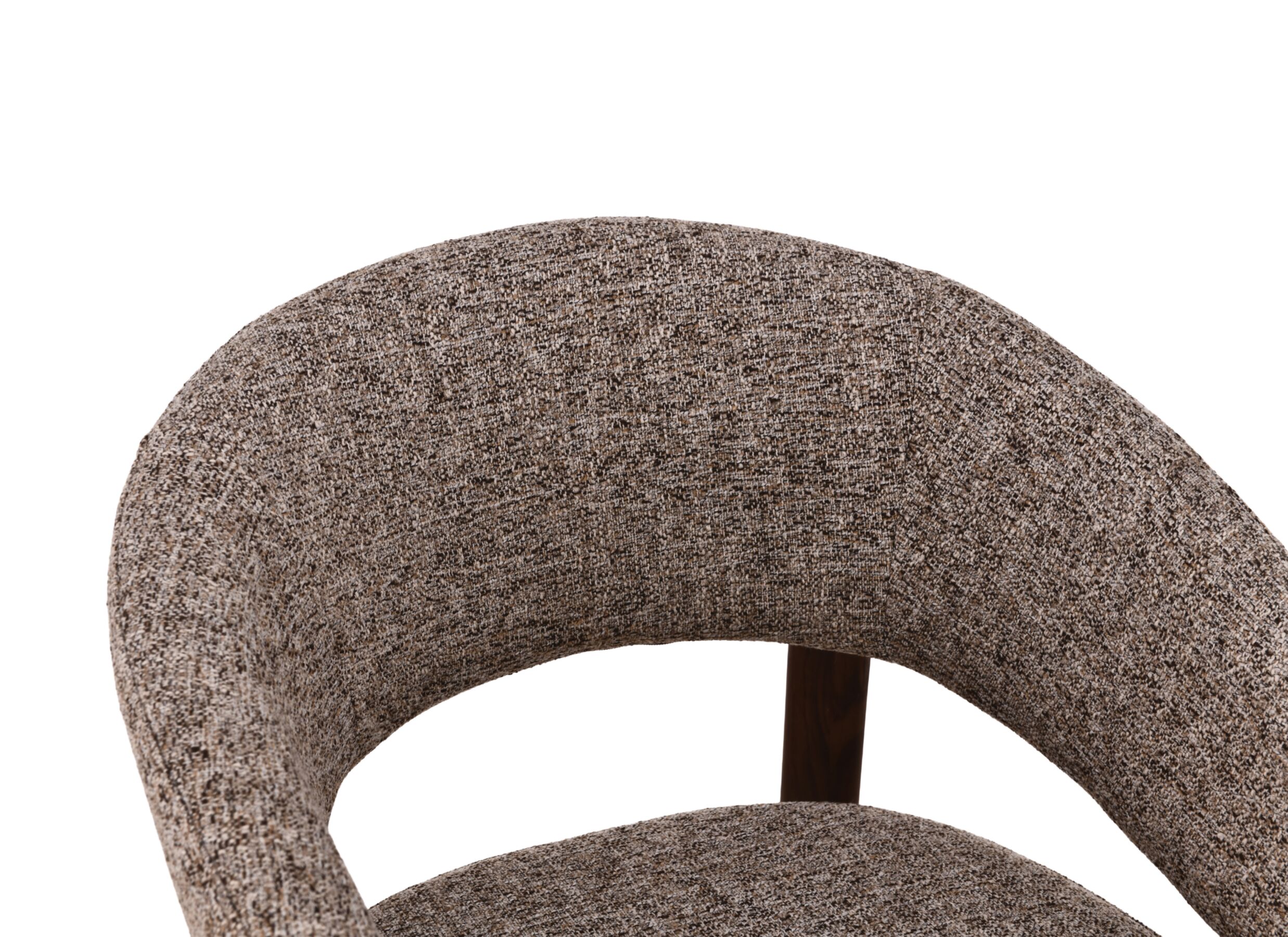Detailfoto - Stoel Embo 58x59x80cm - stof & metaal - walnoot