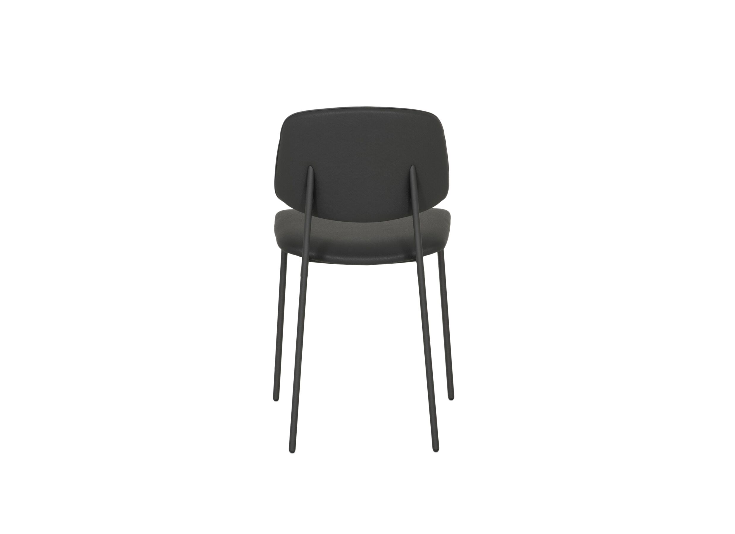 Chaise Lugano 46,5x55x81,5cm - acier/similicuir -anthracite