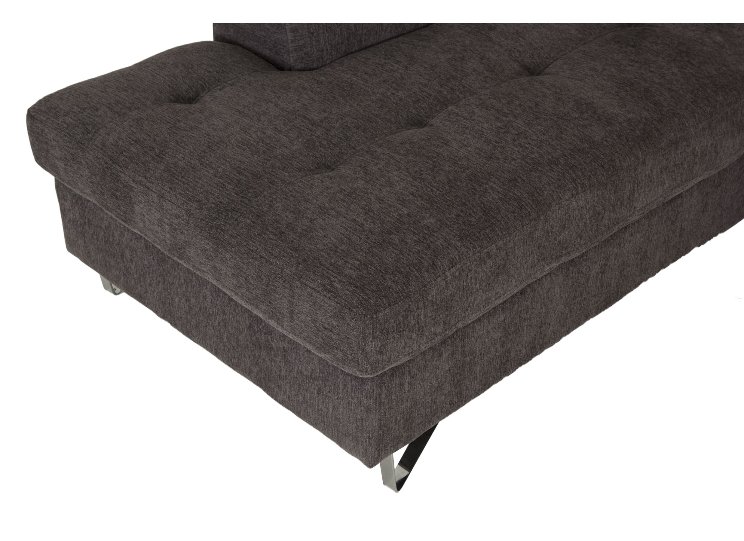 Hoeksalon Sirocco 230x200cm - stof - donkergrijs met bedfunctie