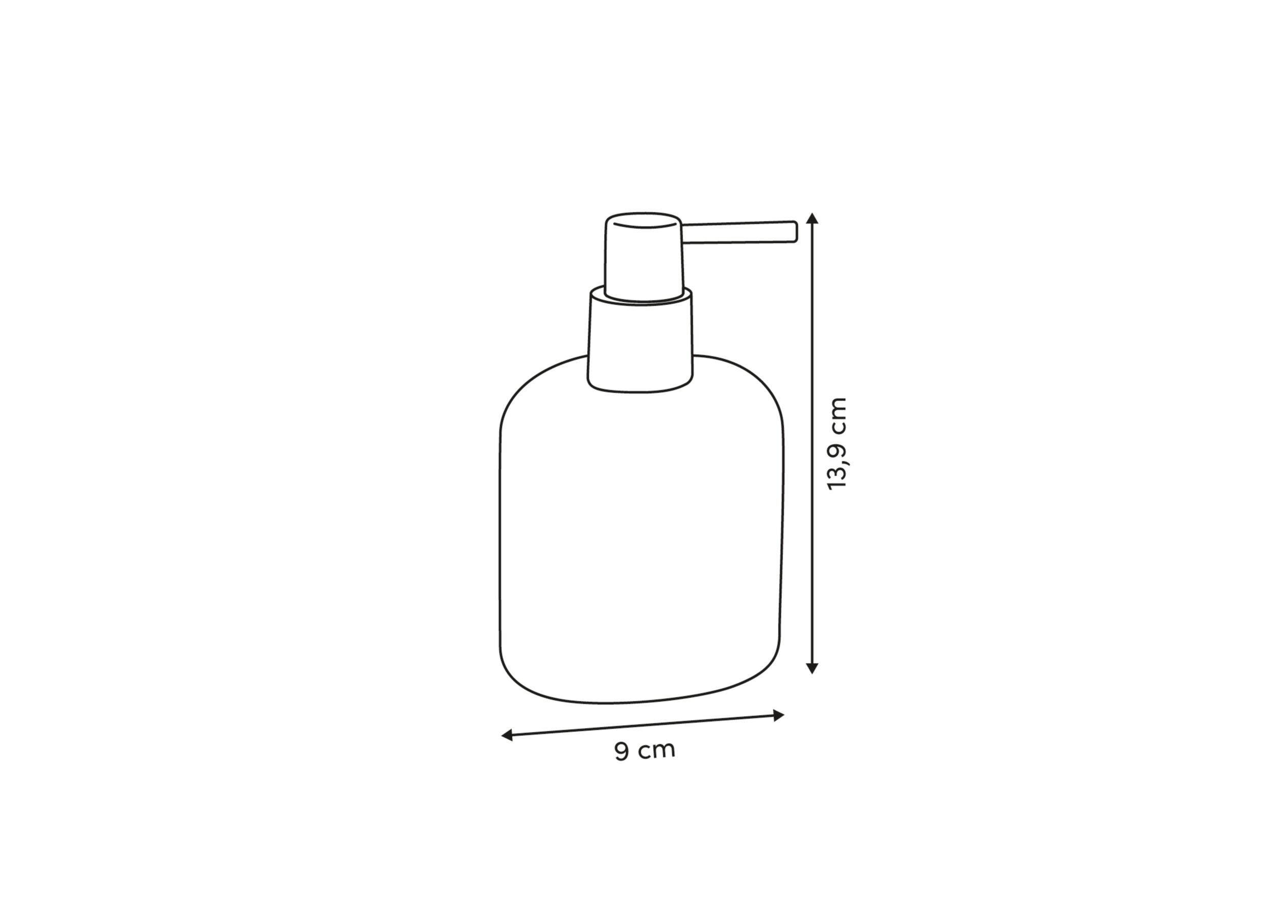 Afmetingen - Zeeppompje Oleya Ø9x13,9cm - polyresine - beige