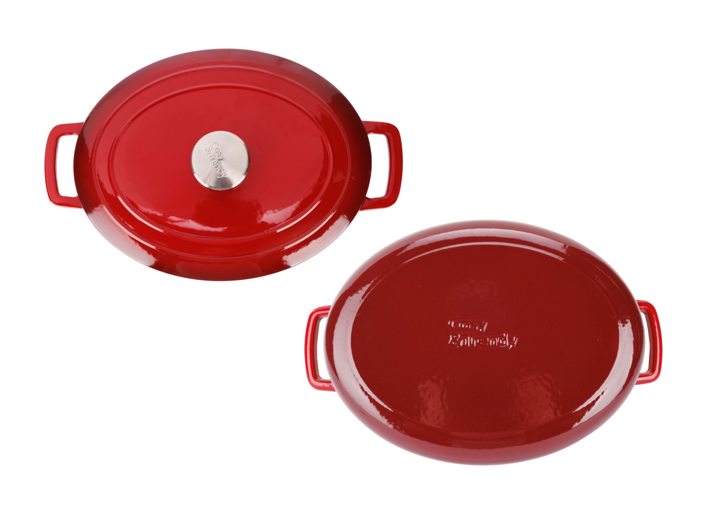 Overzichtsfoto - Stoofpot Fontestic 31x24cm - gietijzer - rood