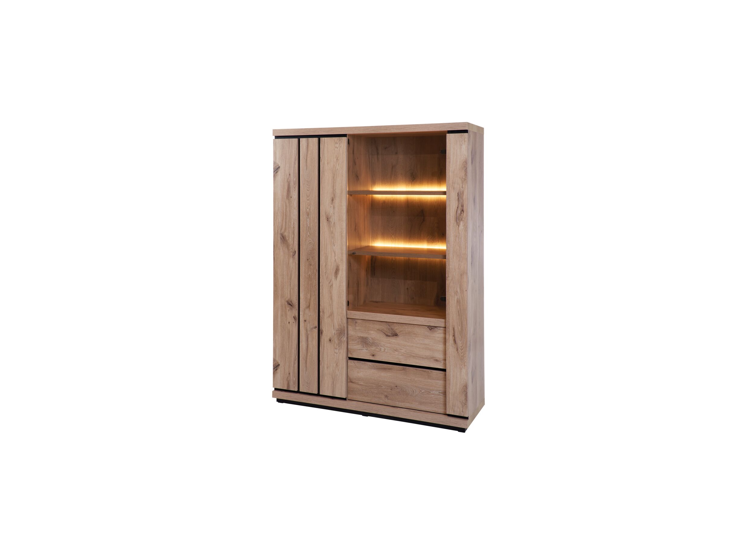 Vitrinekast Stefan 130cm - decor - canyon oak