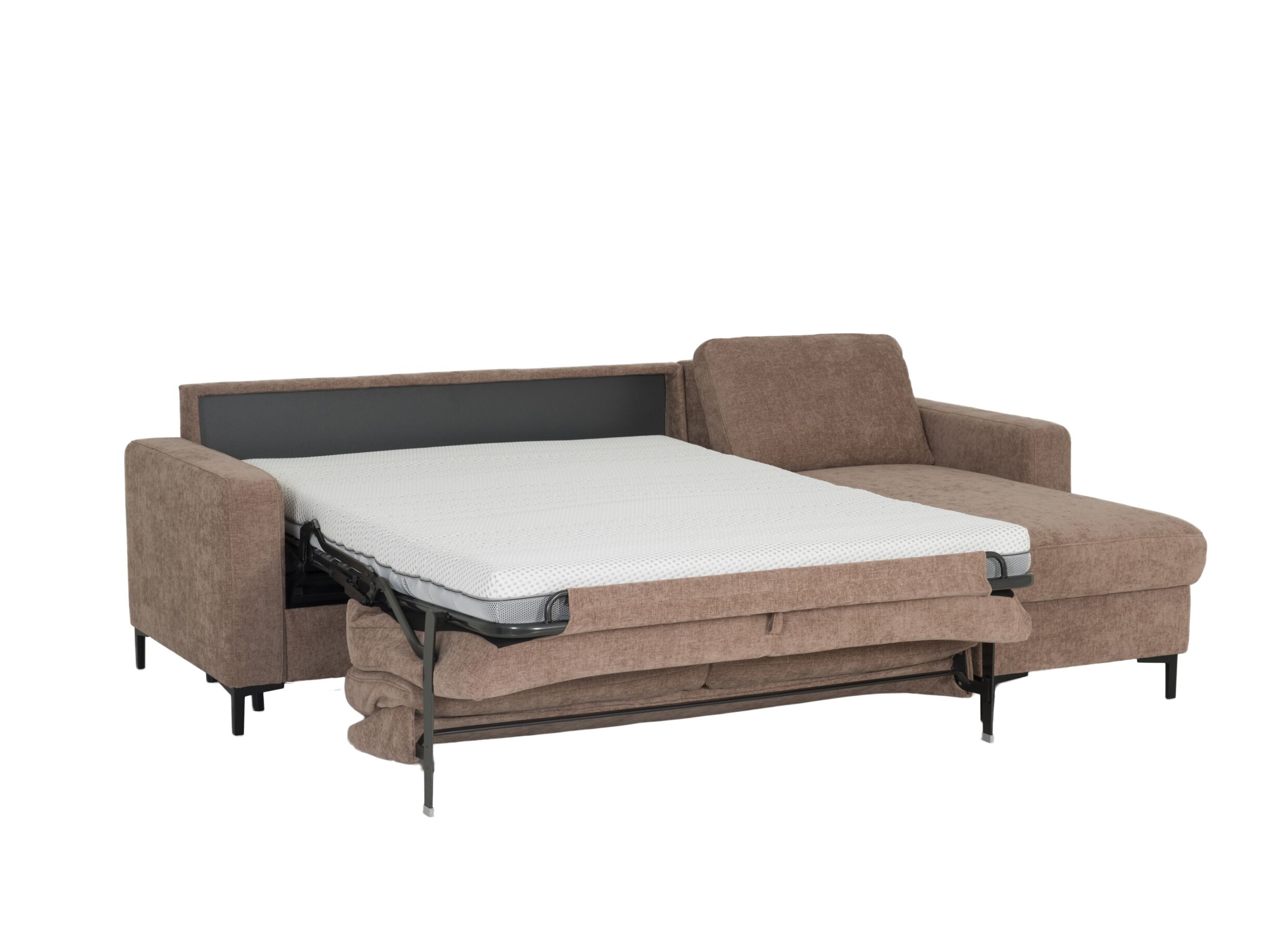 Overzichtsfoto - Hoeksalon Alea 272x178cm - stof - siena met bedfunctie