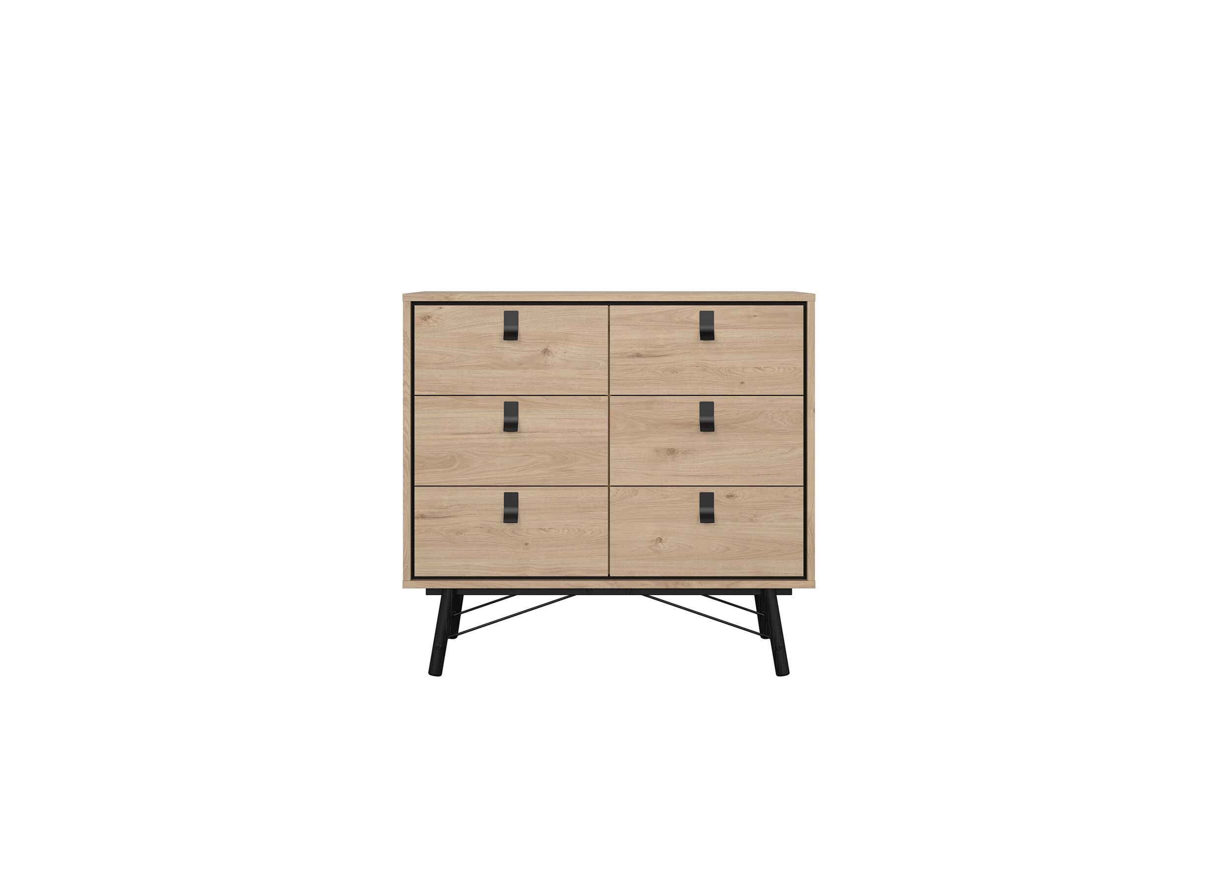 Commode Ry 102x41x95cm - décor - marron/noir