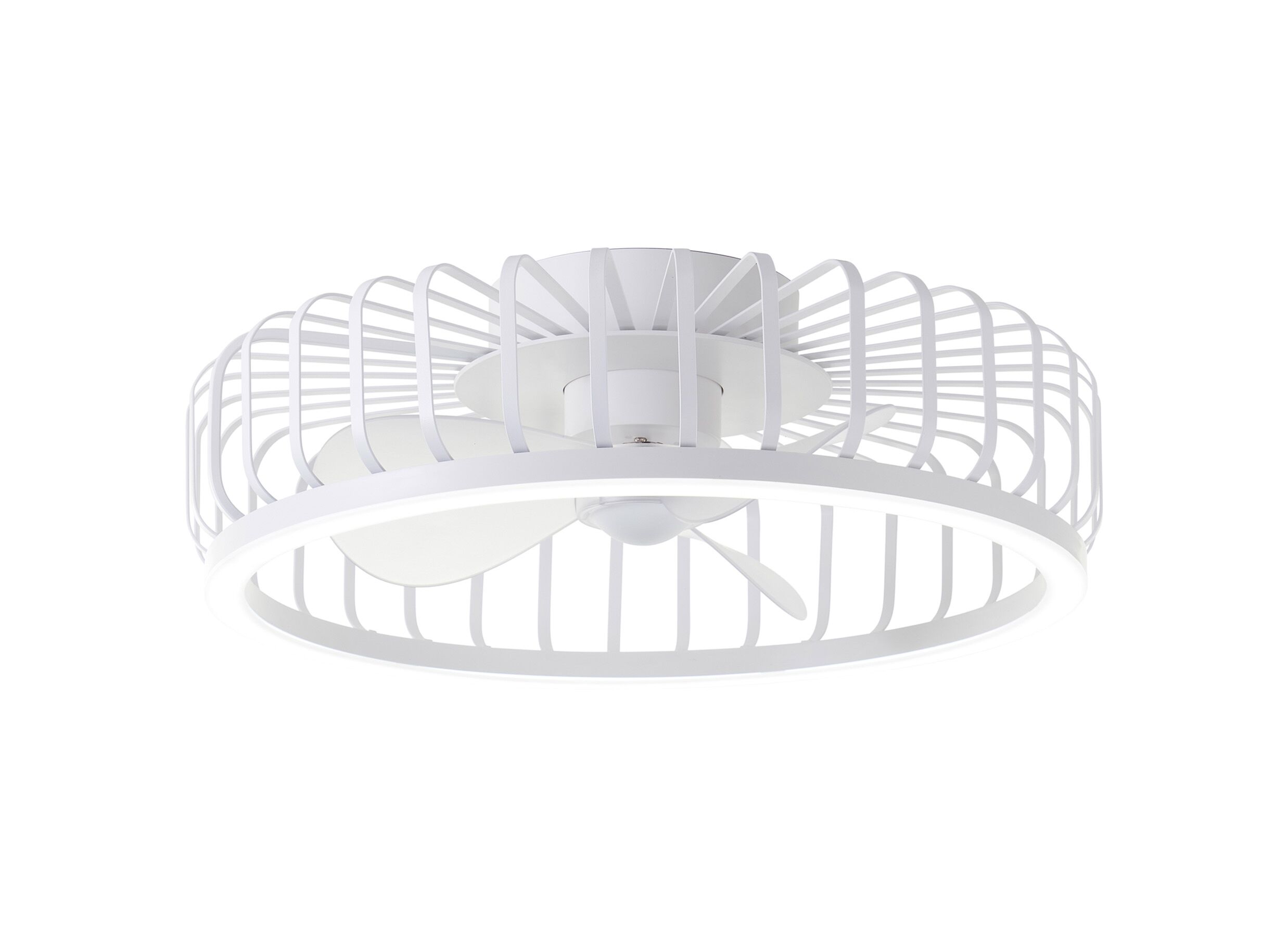 Plafondlamp Capo met ventilator Ø48cm - kunststof & metaal - wit - Plafondlamp Capo met ventilator Ø48cm - kunststof & metaal - wit