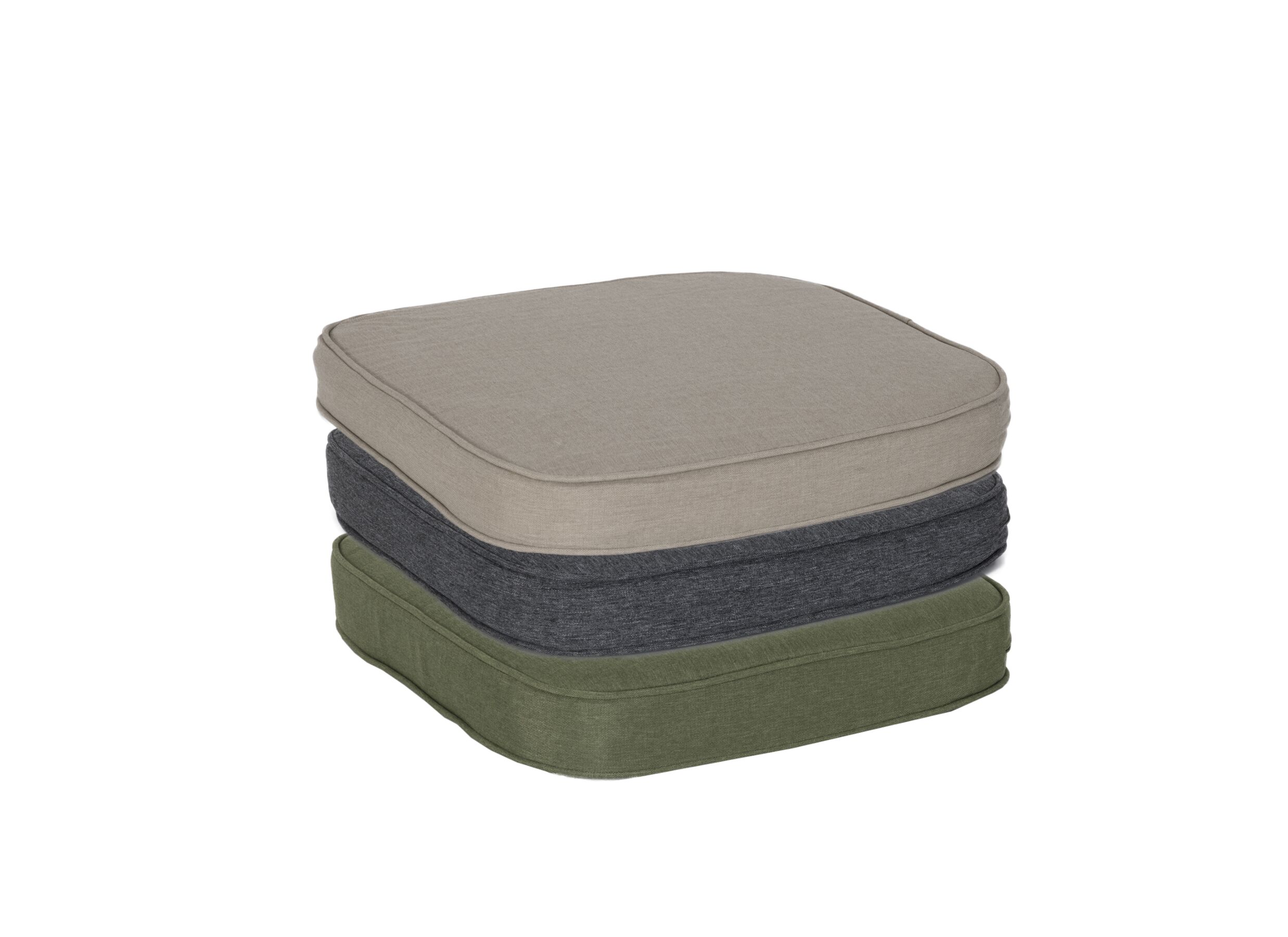Photo ensemble - Coussin en osier Jono 46x49cm - fibre polyester - vert