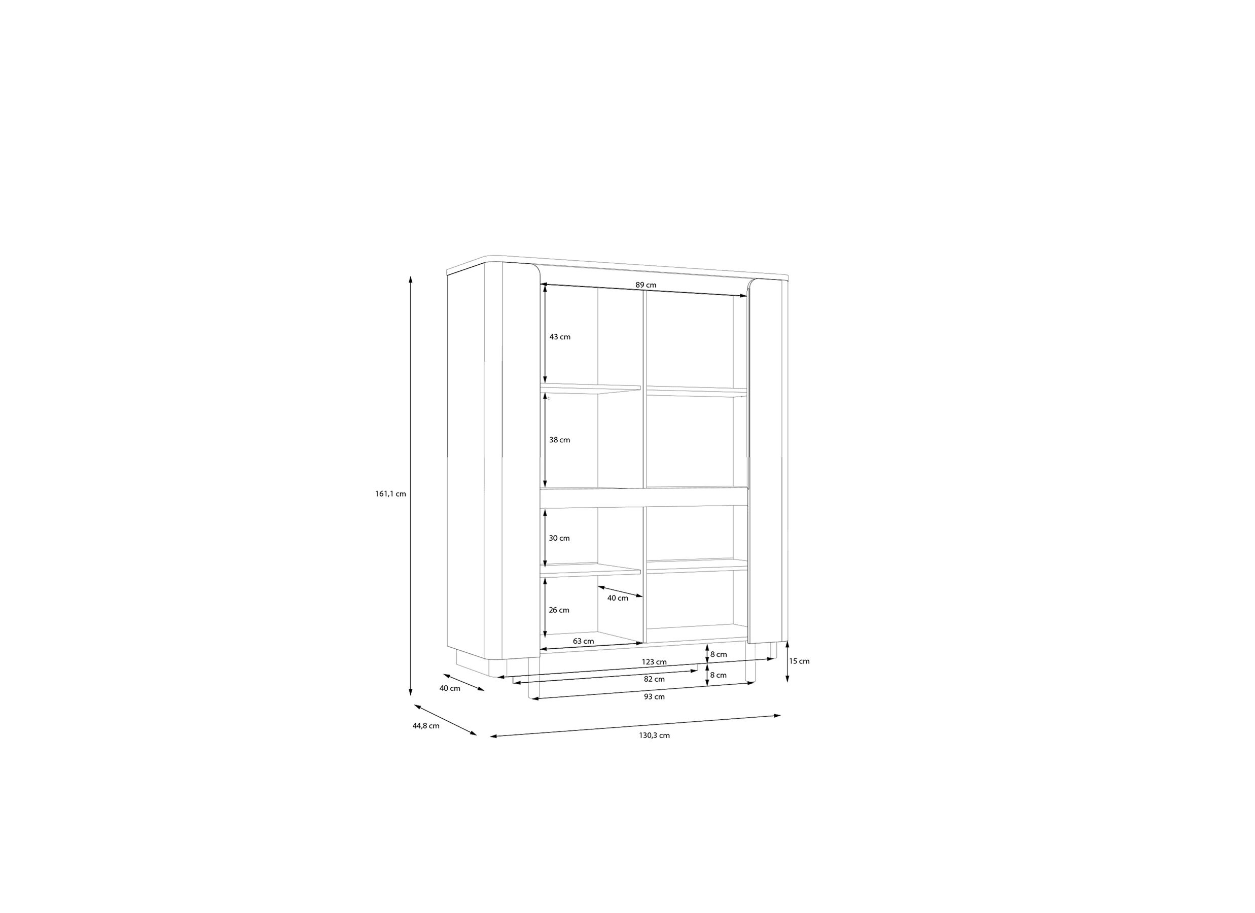 Label énergétique - Vitrine Vodol 130cm - décor - sable/noir