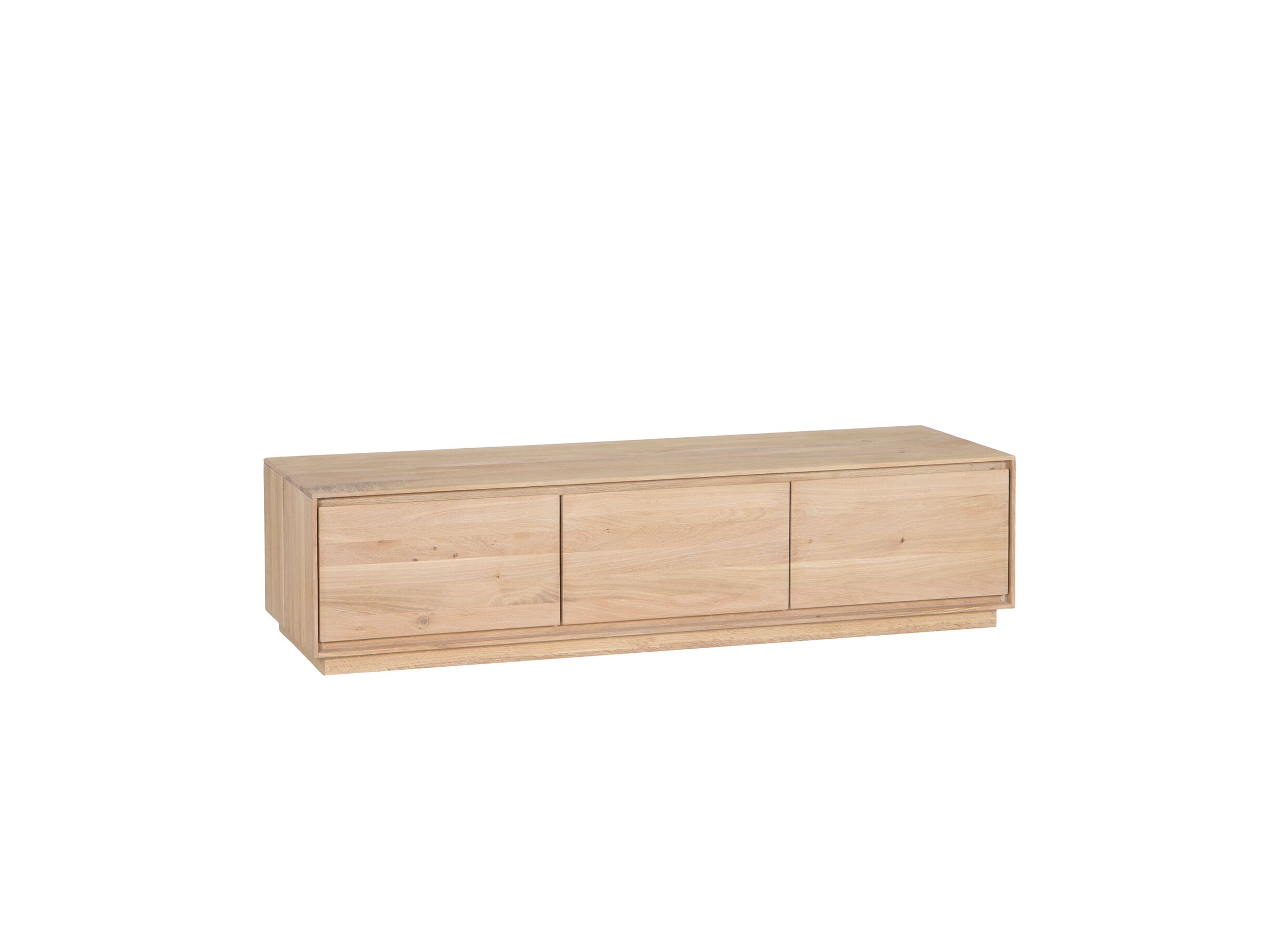 Meuble TV moderne Caviar bois massif panneau décor 165cm - Meuble TV Caviar 165cm - chêne massif & décor - naturel