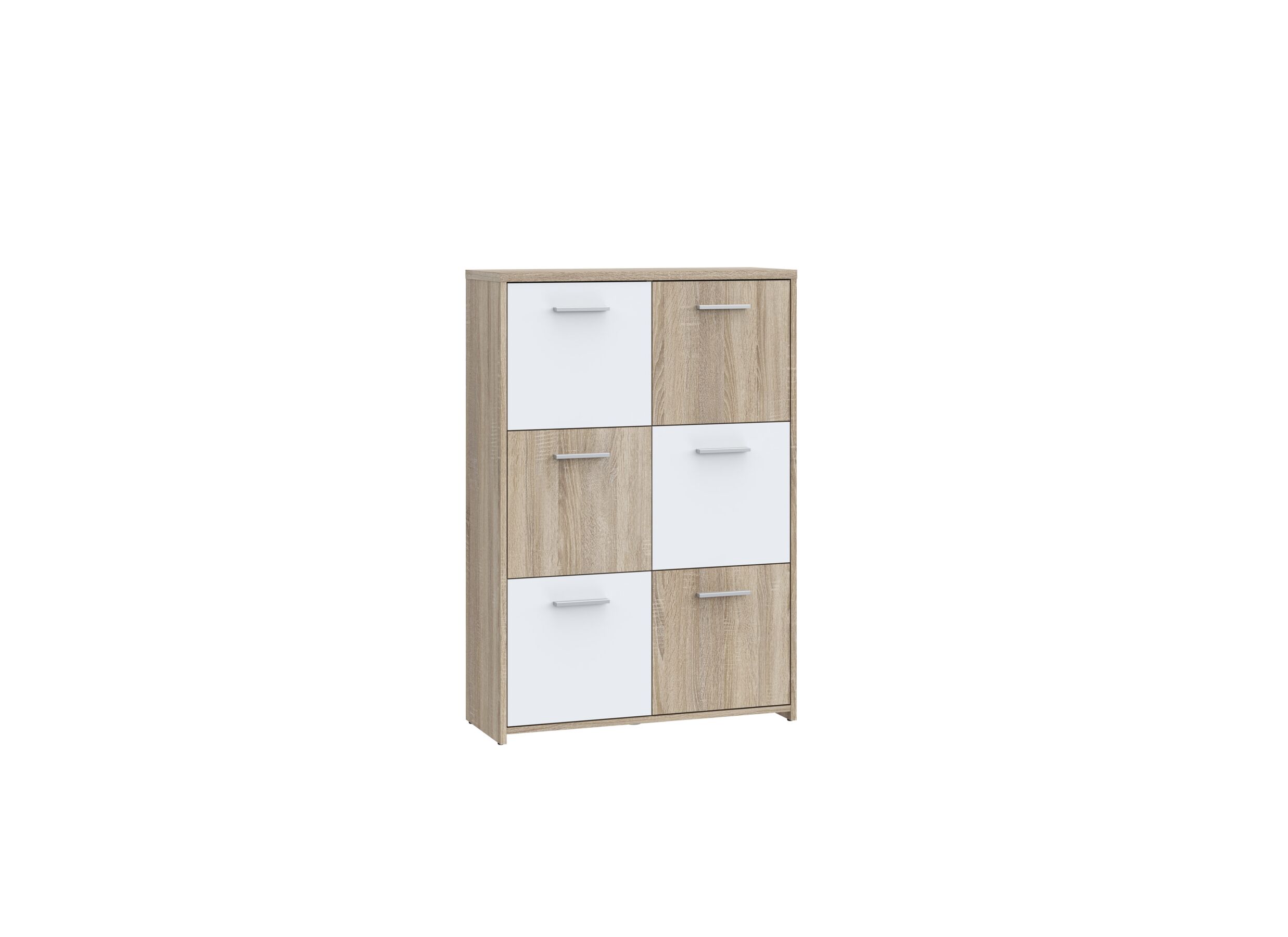 Kast Best Chest 77x30x113cm - meubelplaat - sonoma eik/wit