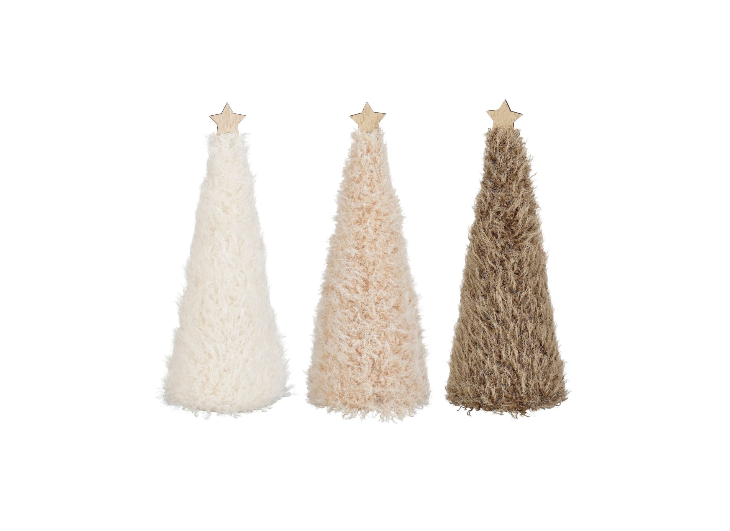 Plus Important - Décoration de Noël Sapin de Noel H30cm - tissu - beige