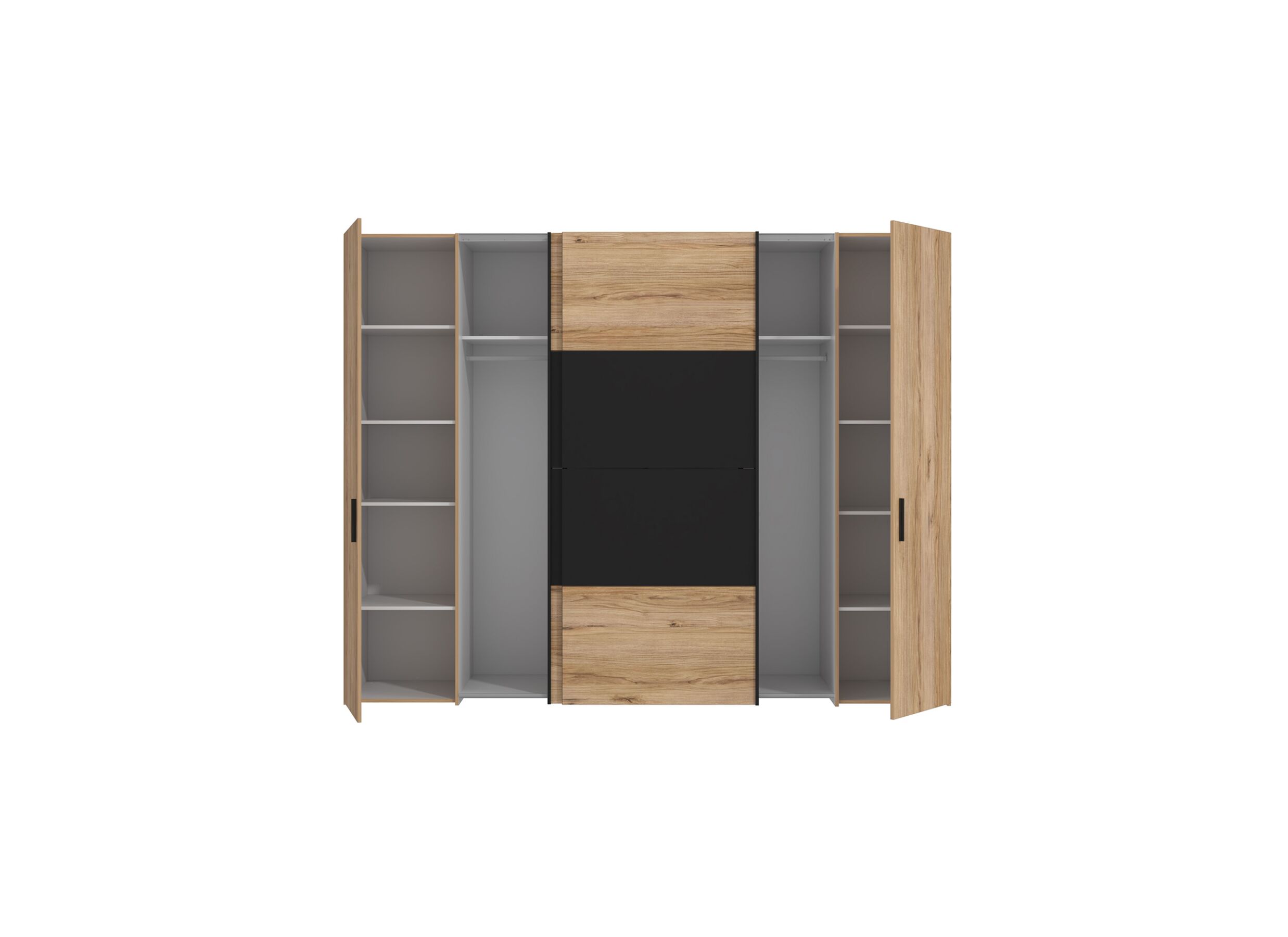 Disposition - Garde-robe Dalate 270cm - décor - chêne châtaignier/noir mat