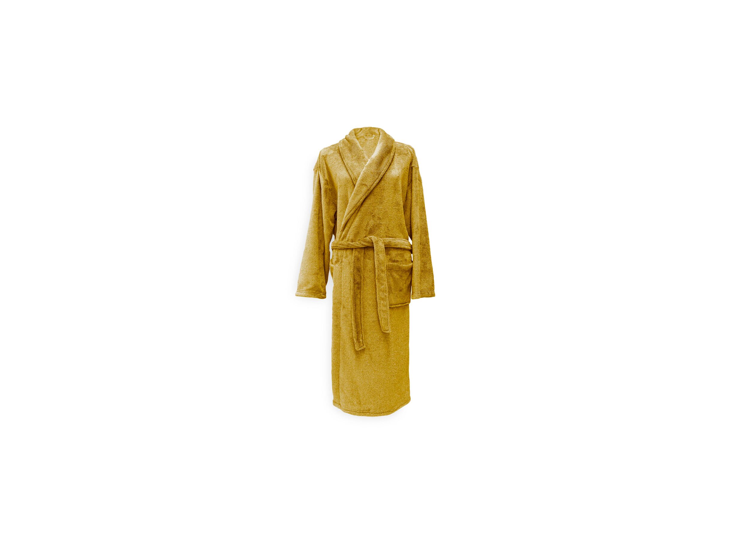 Badjas S flanel honey gold