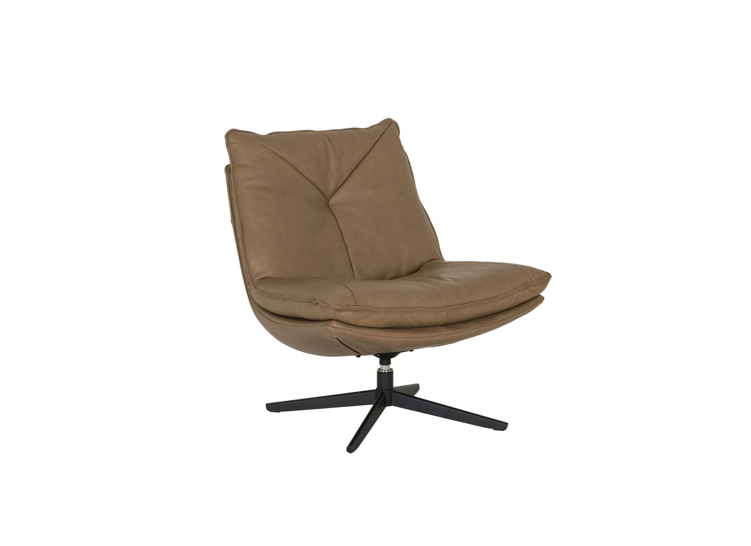 Hoofdfoto - Draaifauteuil A8036 75x90x87cm - leder - cognac