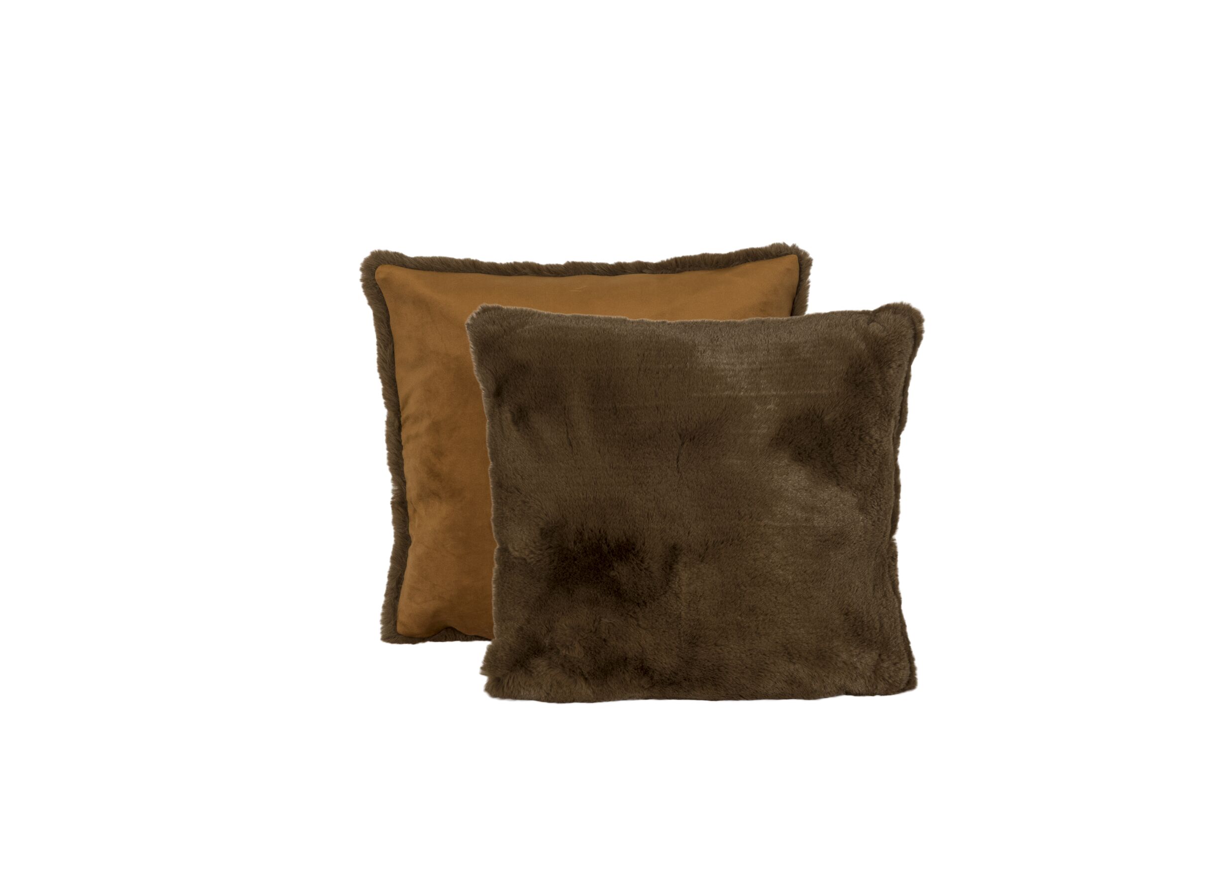Aperçu - Coussin Duffie 60x60cm -imitation fourrure de lapin - brun