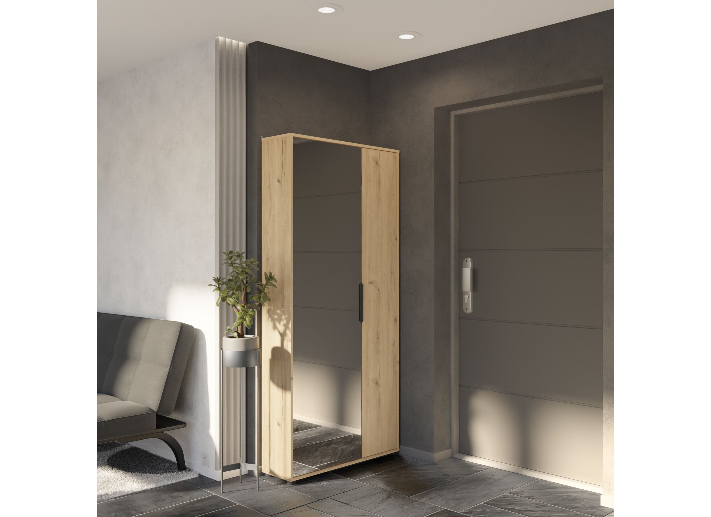 Armoire à chaussures Ebony 83x24x178cm