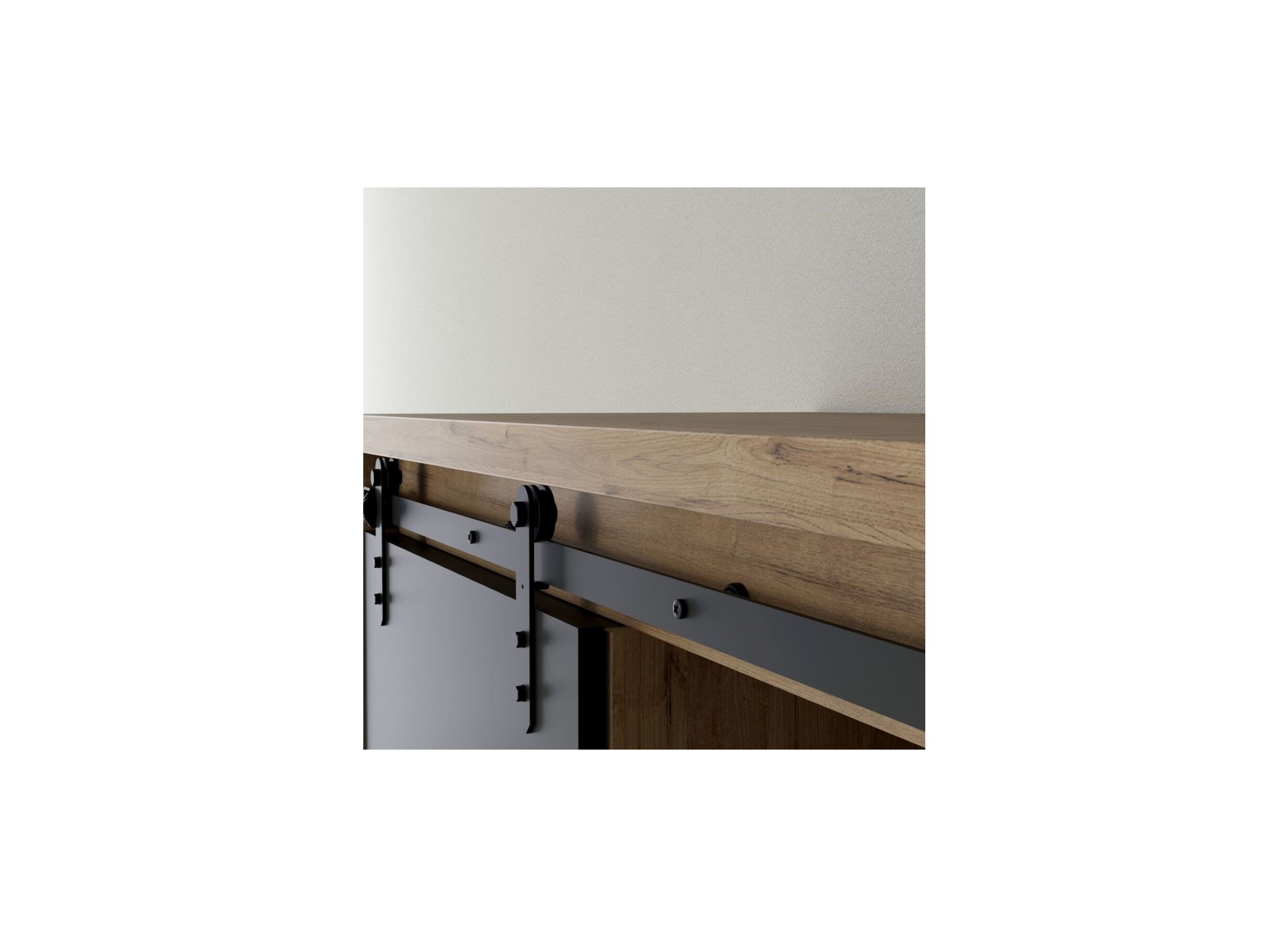 Tv-meubel Kaszimiro 203cm - meubelplaat - waterford eik/zwart