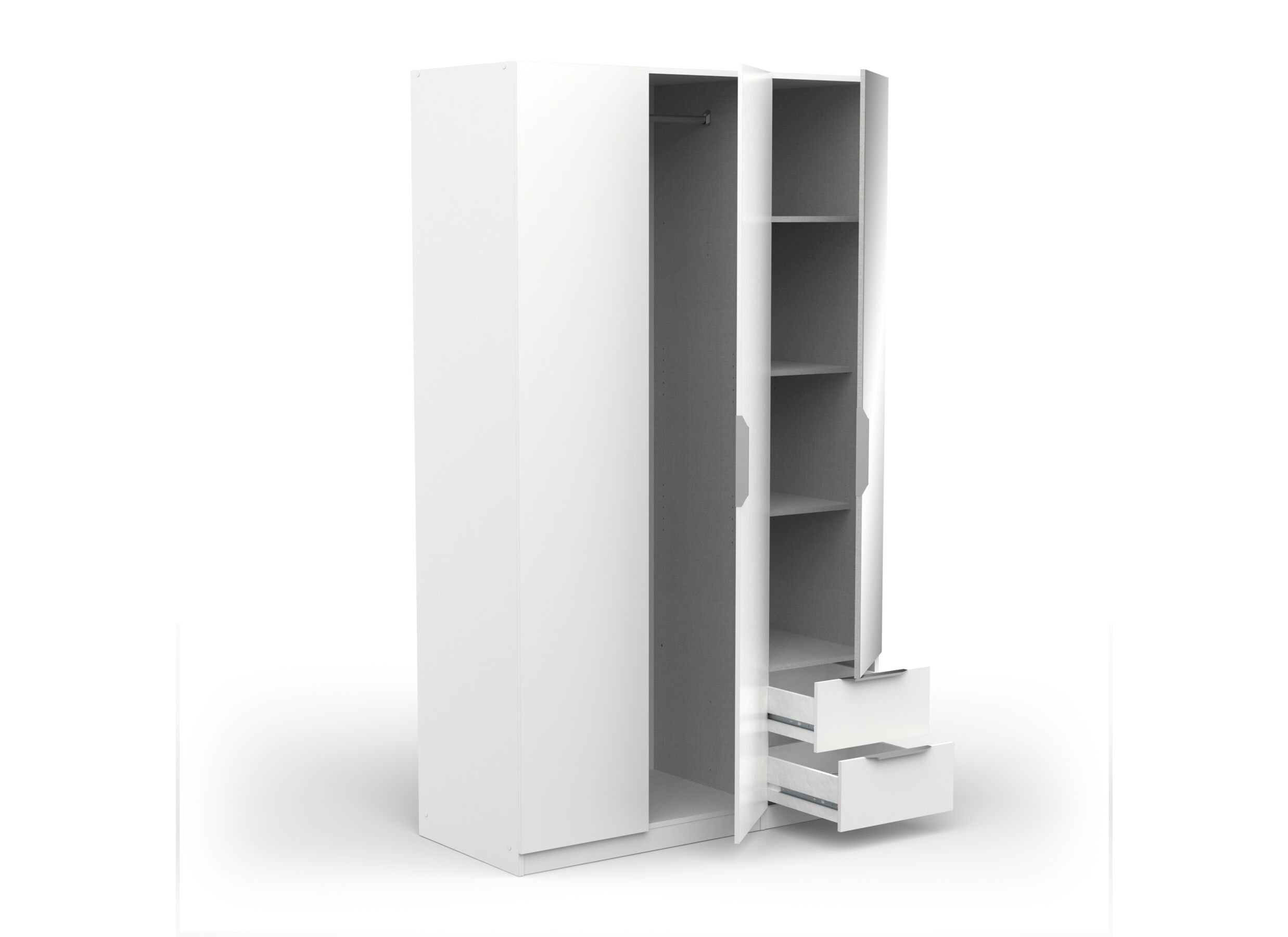 Kleerkast Ghost 119cm - decor - wit