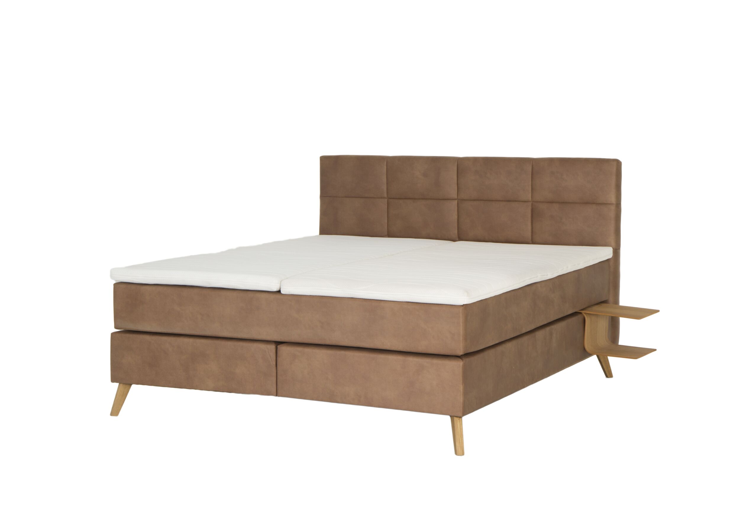 Photo ensemble - Boxspring Skagen 180x200cm similicuir cognac
