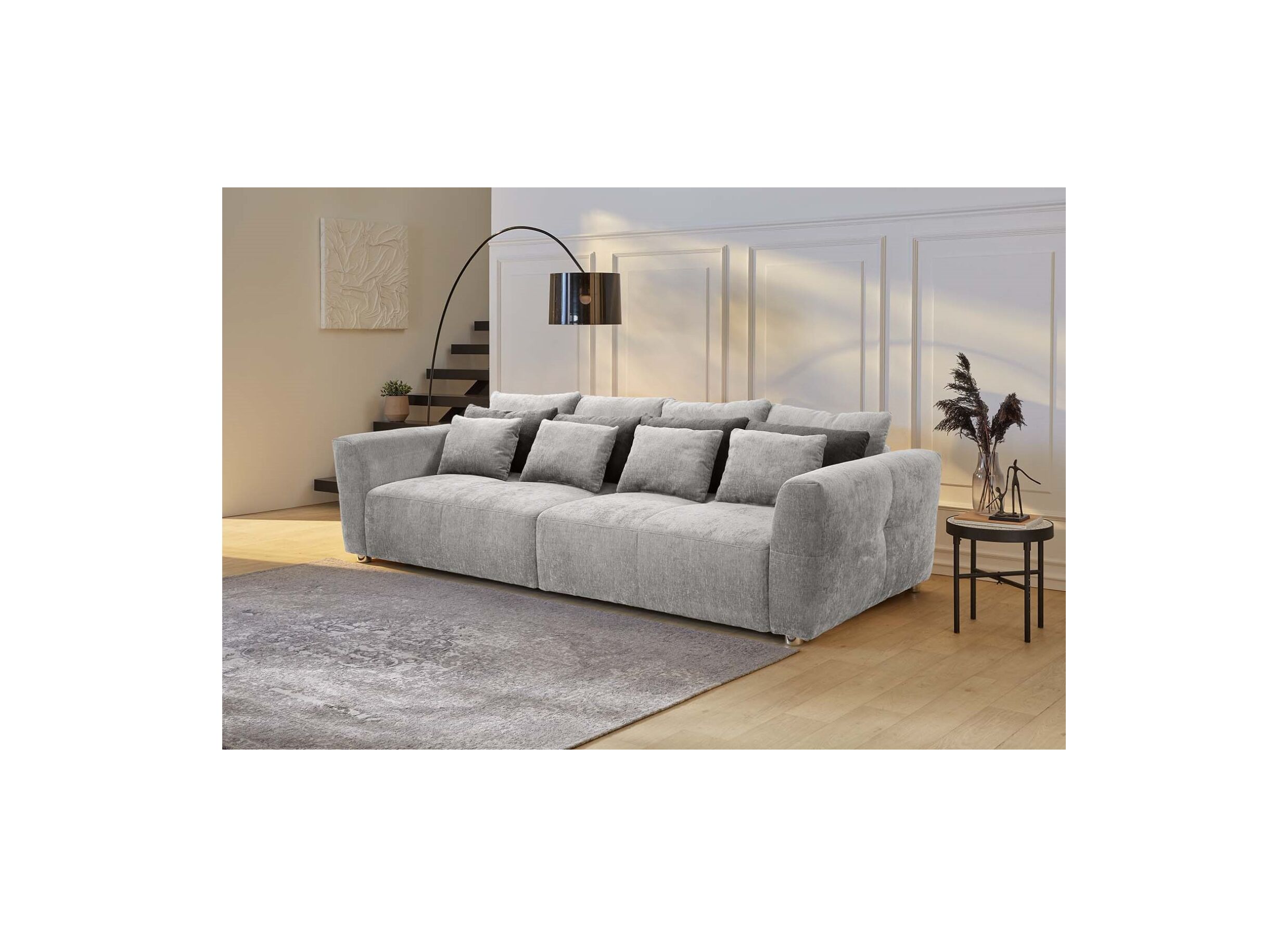 Sfeerfoto - Zetel Gulliver 4-zit 298x135cm - stof - grijs