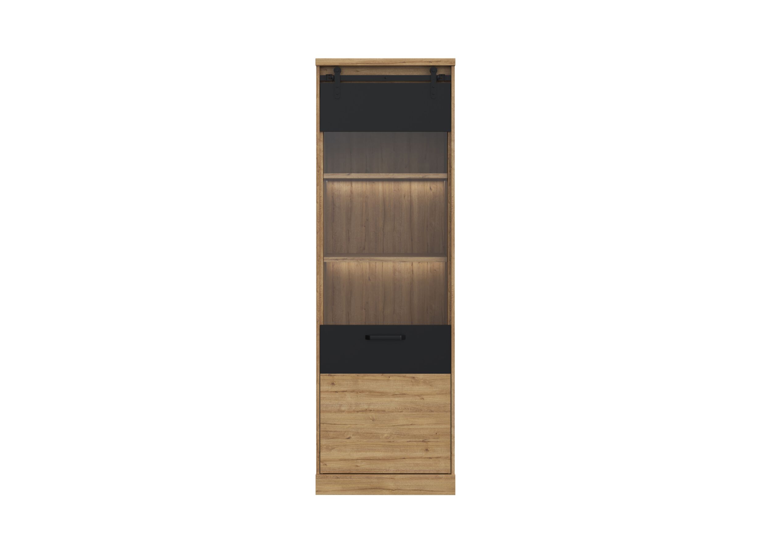 Vitrinekast Kaszimiro 63cm - decor - waterford eik /zwart