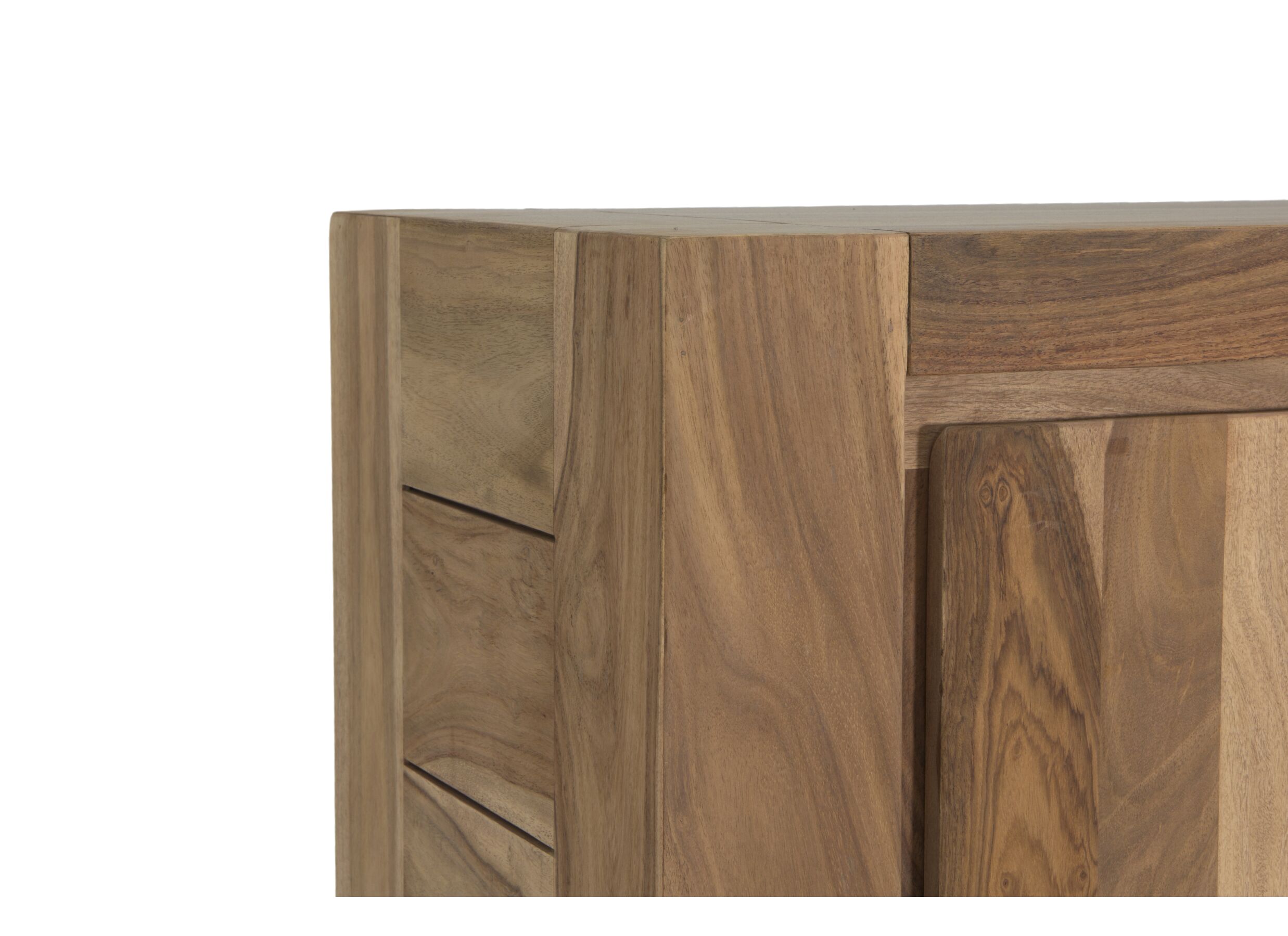 Meuble Bar Carbone 140cm - sheesham massif & décor - naturel