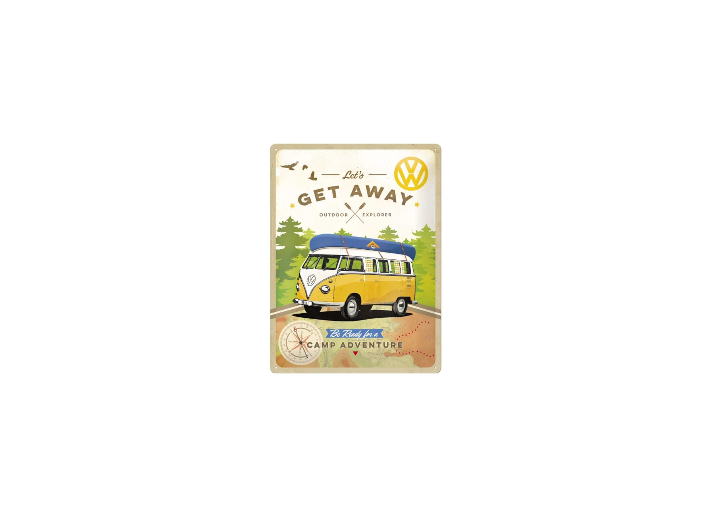 Hoofdfoto - Plakkaat Volkswagen 40x30cm - metaal - multicolor